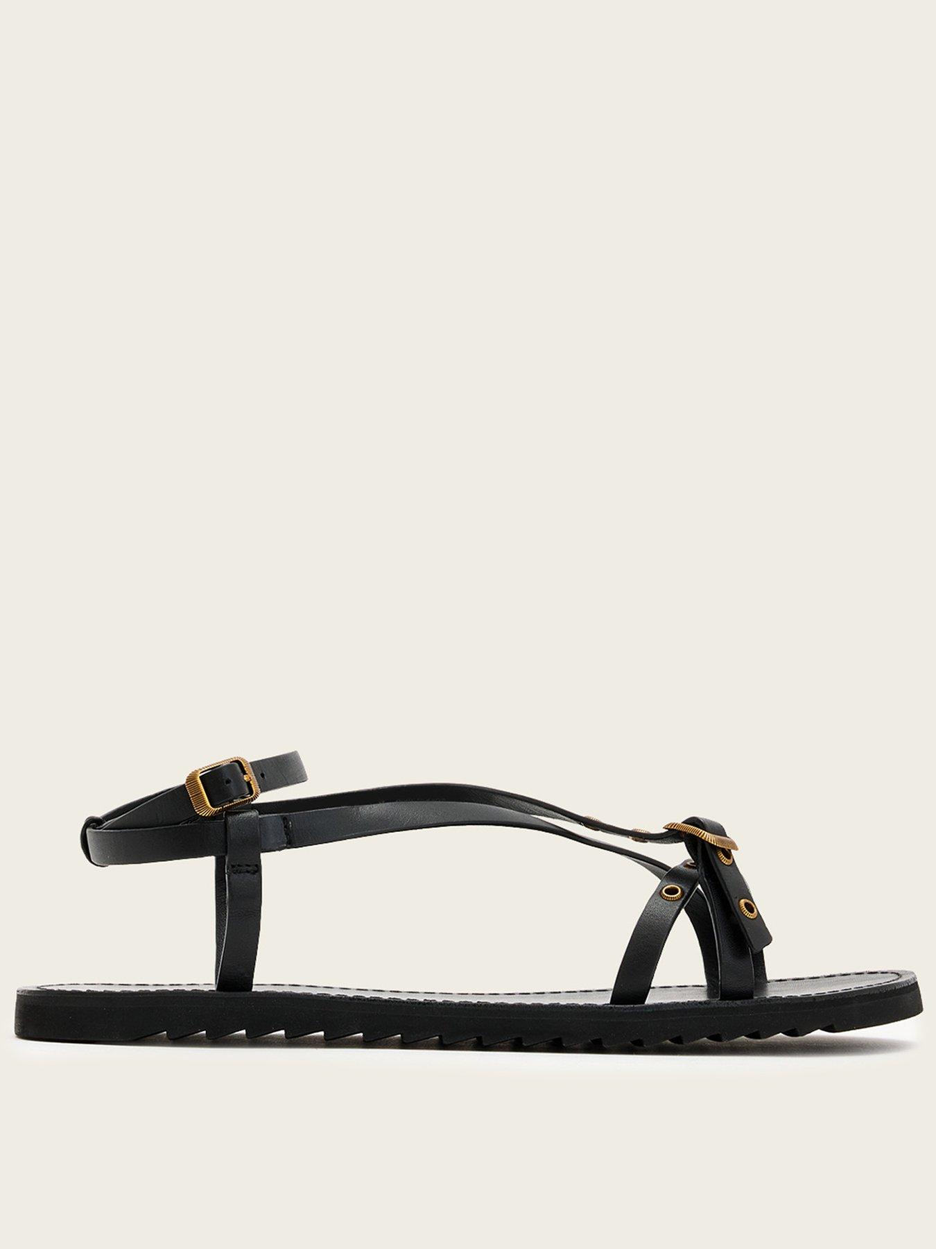AllSaints Tyla Eyelet Sandals - Black
