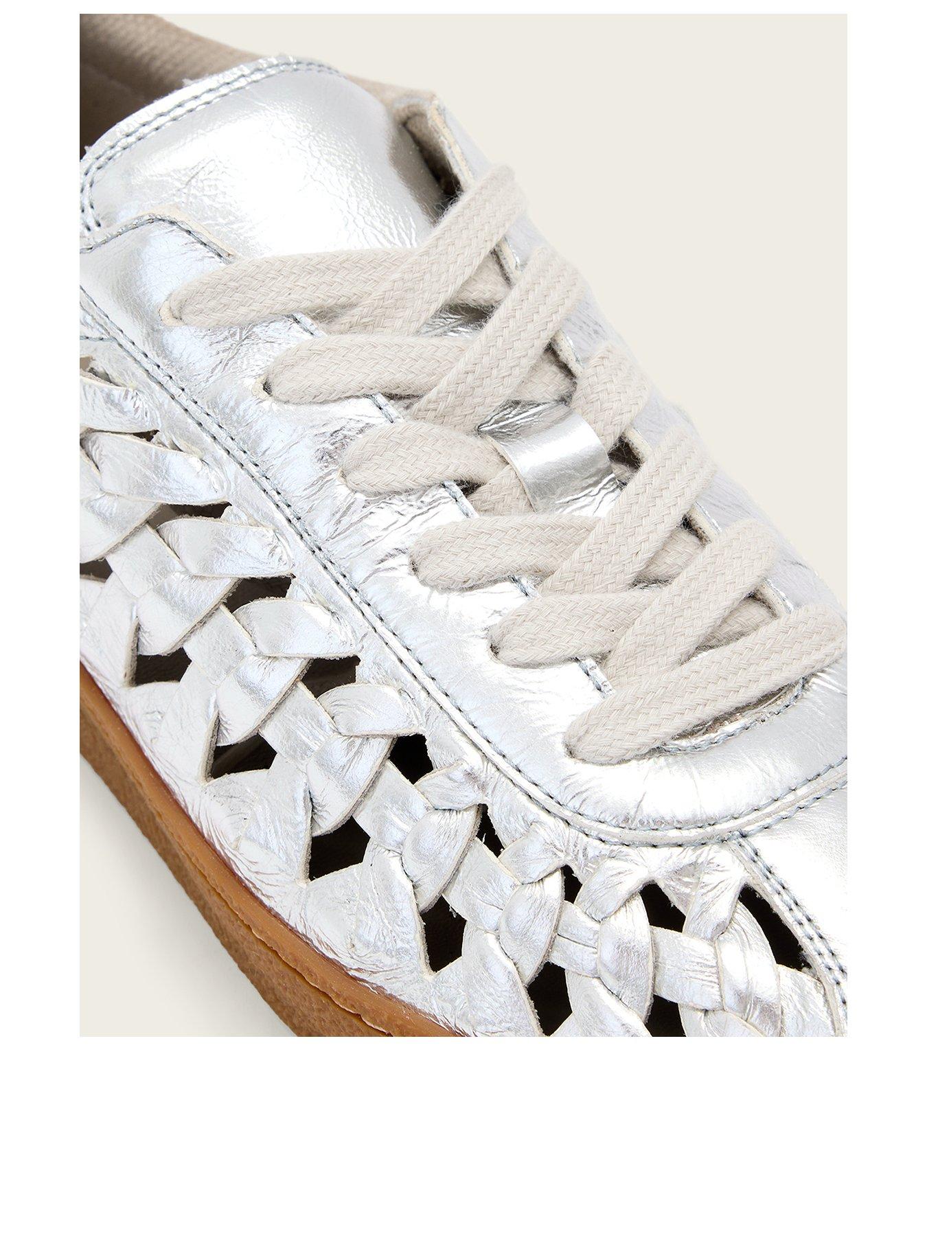 Image 3 of 5 of AllSaints Velma Woven Sneaker - Silver