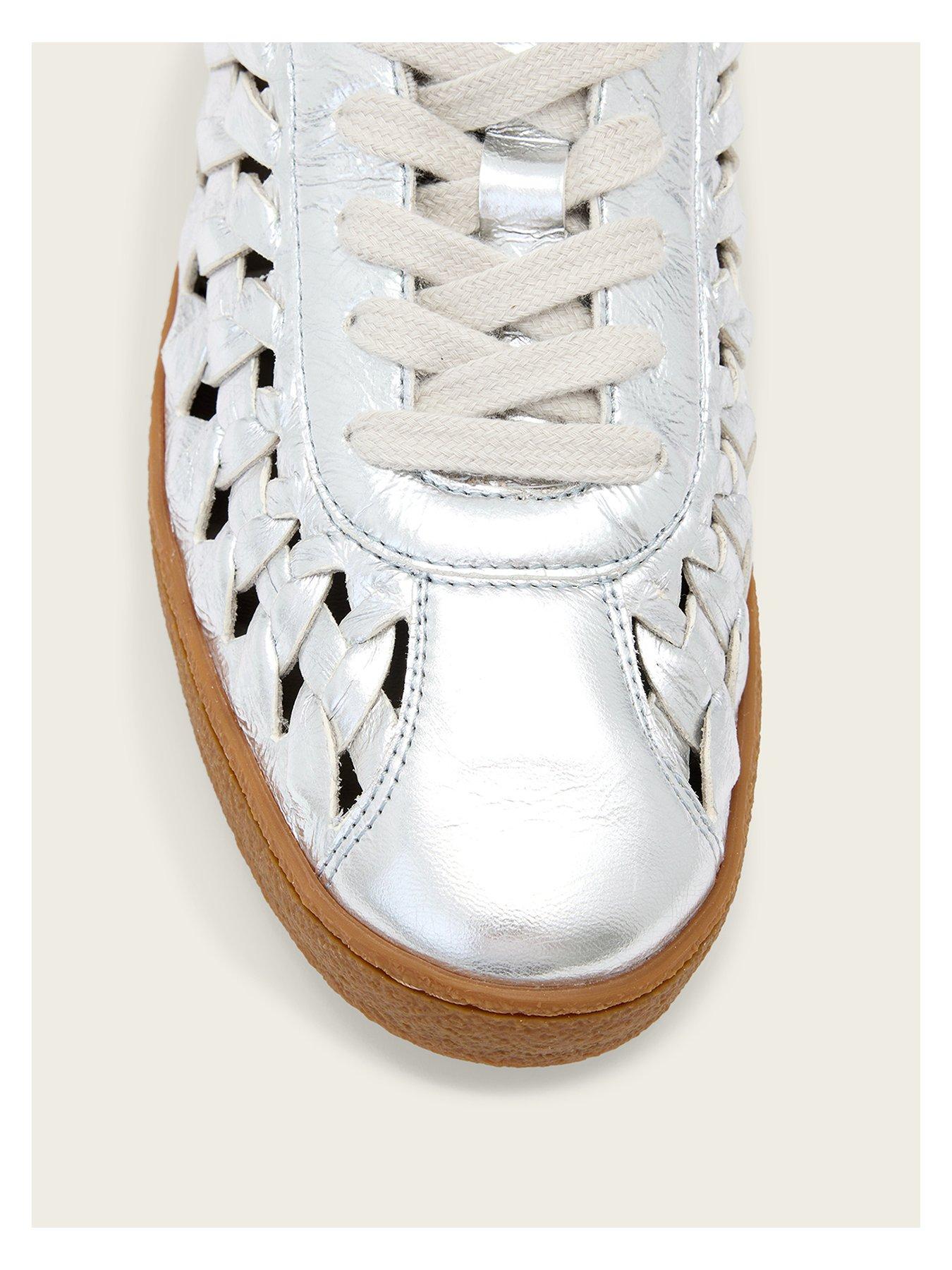 Image 4 of 5 of AllSaints Velma Woven Sneaker - Silver