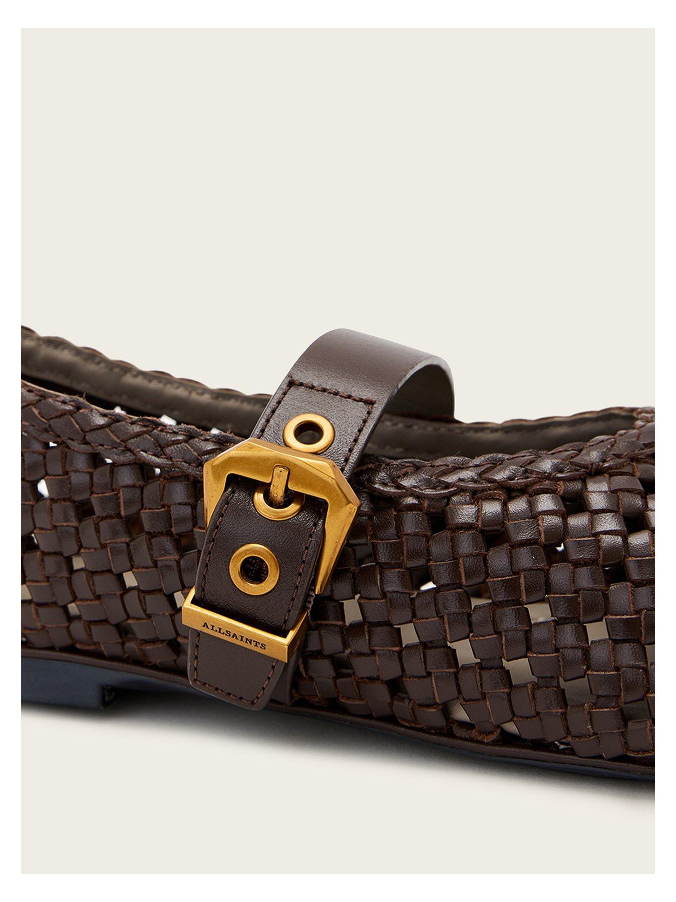 Image 4 of 5 of AllSaints Sabine Woven Flat - Brown
