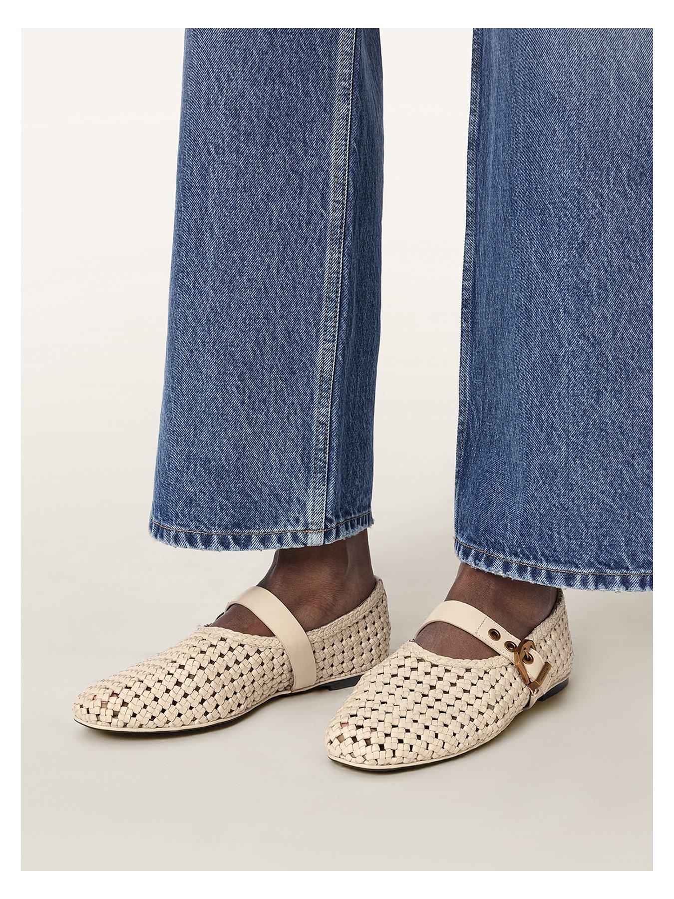 Image 4 of 5 of AllSaints Sabine Woven Flat - White