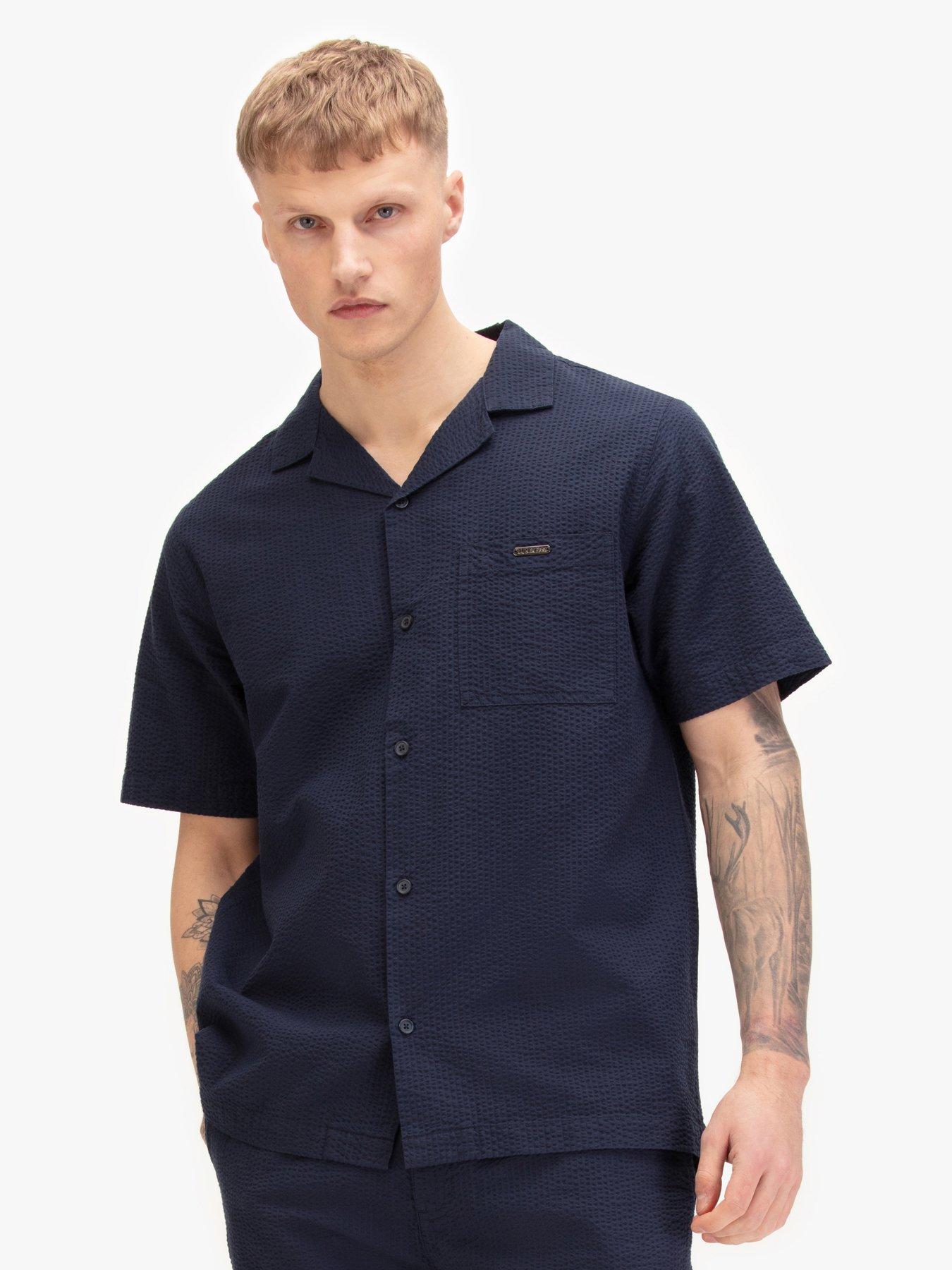 Luke 1977 Millook Short Sleeve Shirt, Navy, Size 2Xl, Men