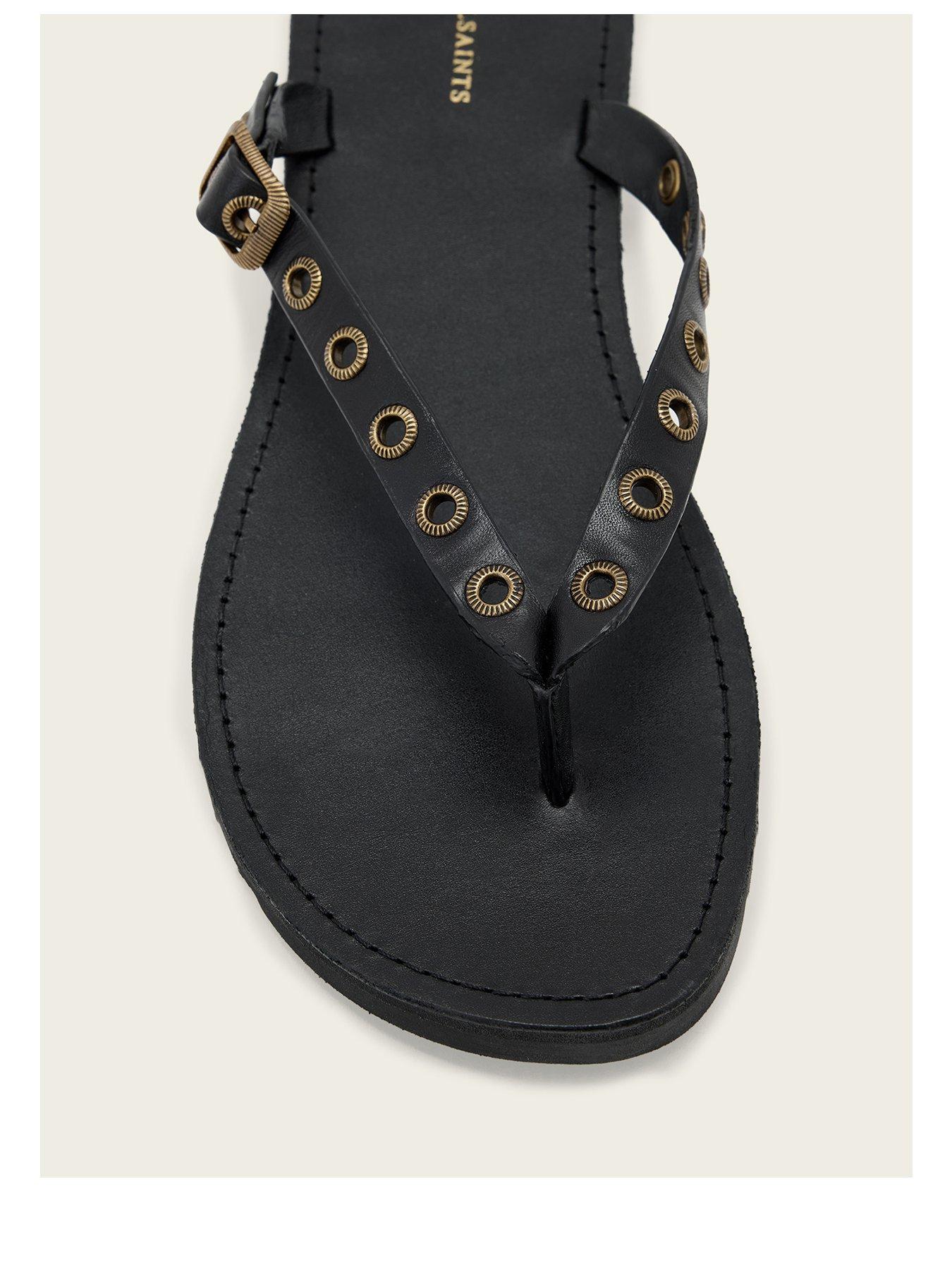 Image 3 of 4 of AllSaints Sydney Eyelet Sandal - Black