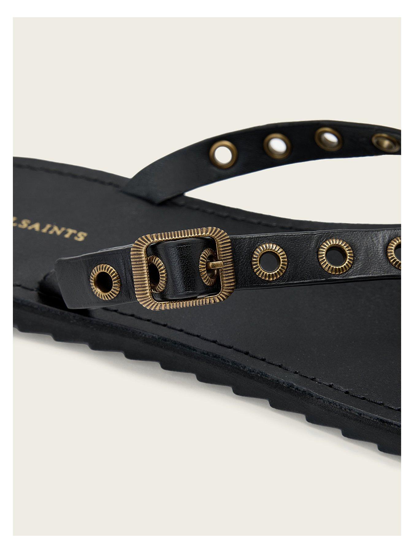 Image 4 of 4 of AllSaints Sydney Eyelet Sandal - Black