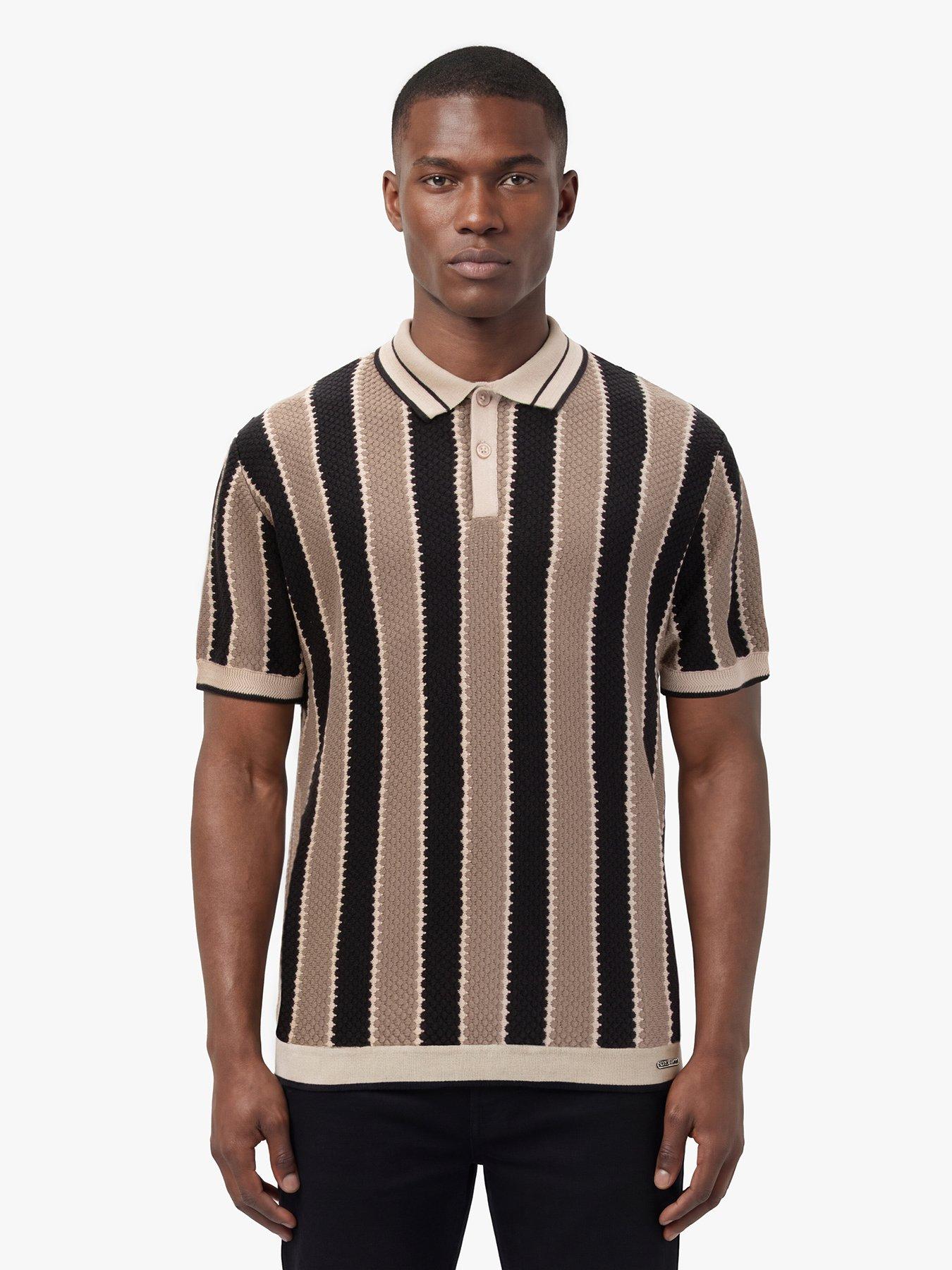Luke 1977 Castletown Knitted Polo, Black, Size M, Men