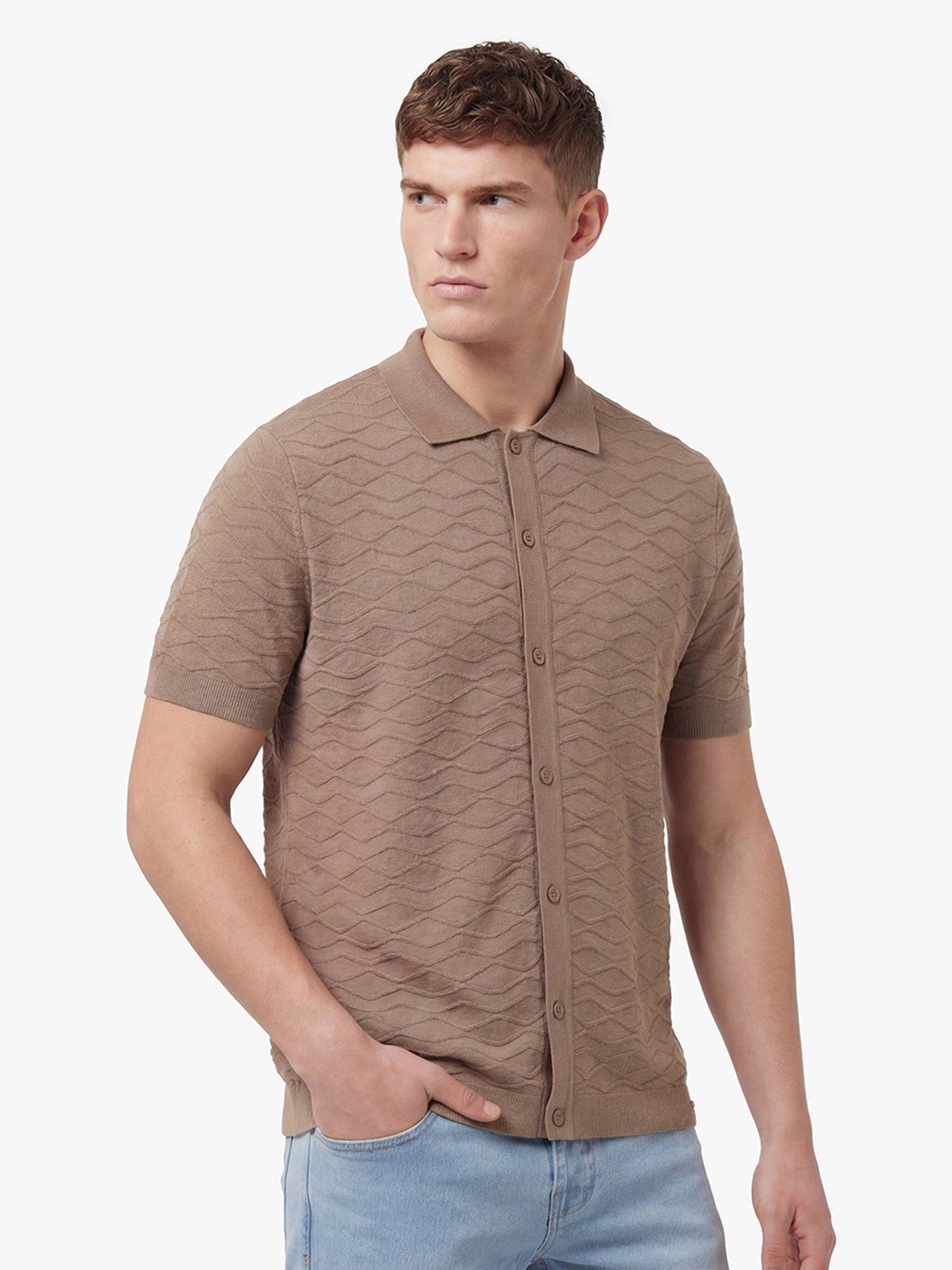 Luke 1977 Kennet Button Through Knitted Shirt - Brown