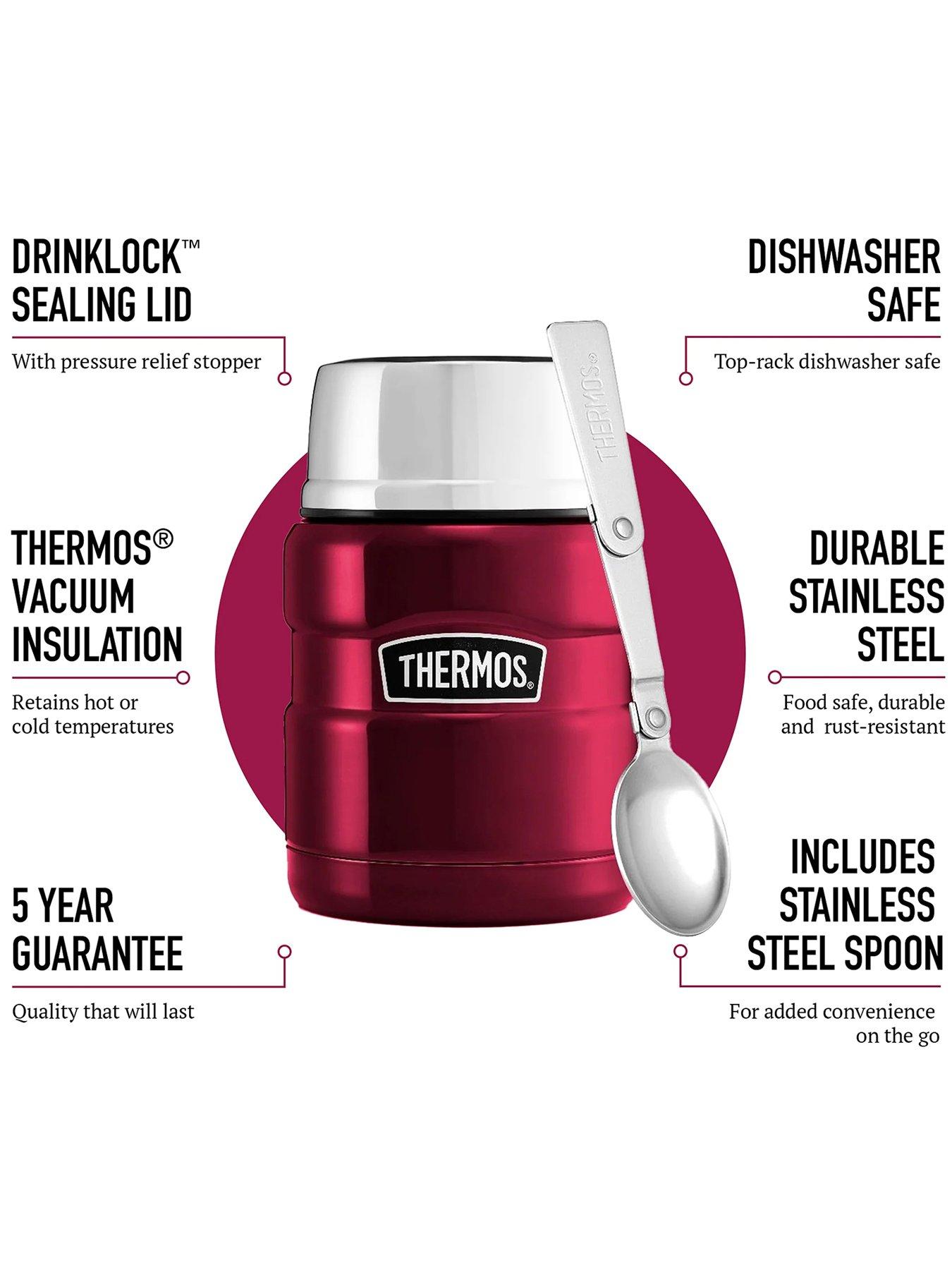 Image 5 of 6 of Thermos Stainless Steel King Food Flask 470ml Raspberry