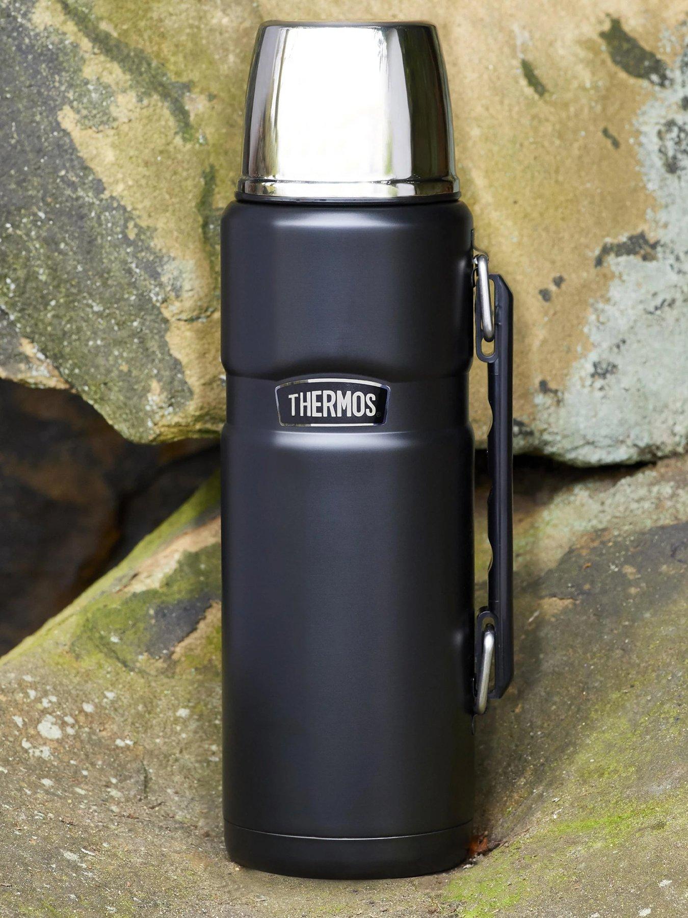Image 1 of 6 of Thermos Stainless Steel King Travel Flask 1.2 Litre Matt Black