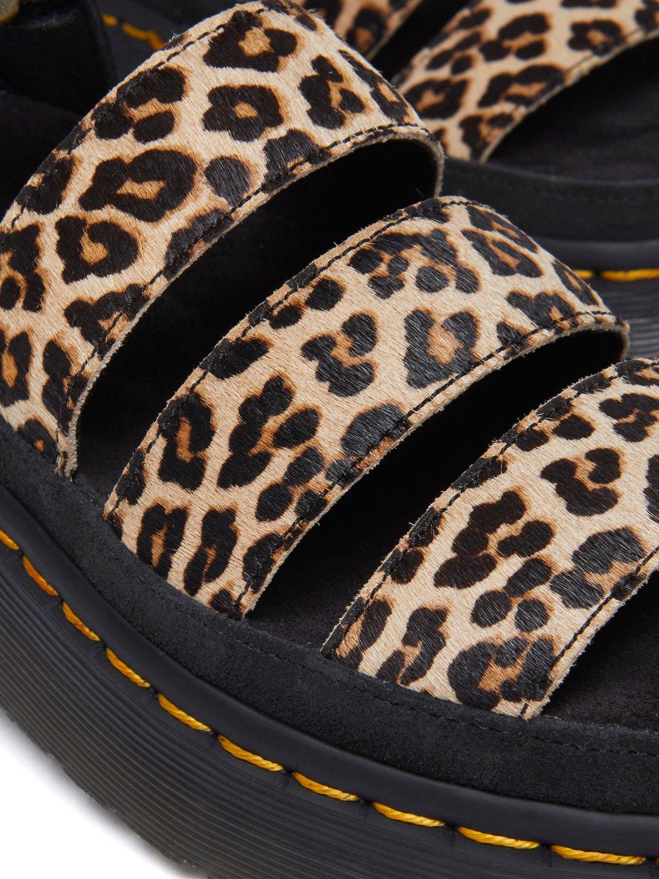 Image 6 of 7 of Dr Martens Clarissa Ii Quad Leopard Leather Platform Sandals - Leopard/black