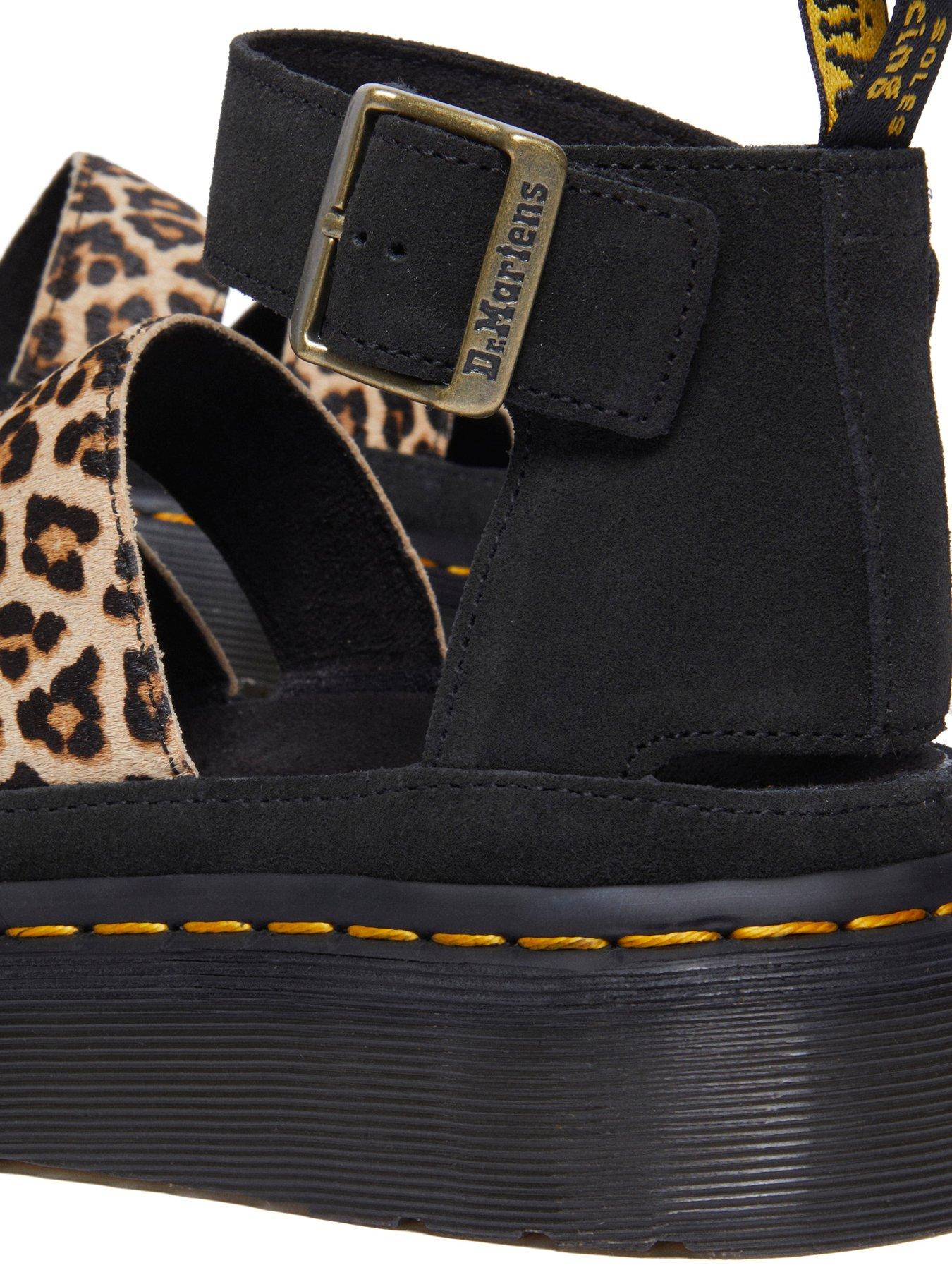 Image 7 of 7 of Dr Martens Clarissa Ii Quad Leopard Leather Platform Sandals - Leopard/black