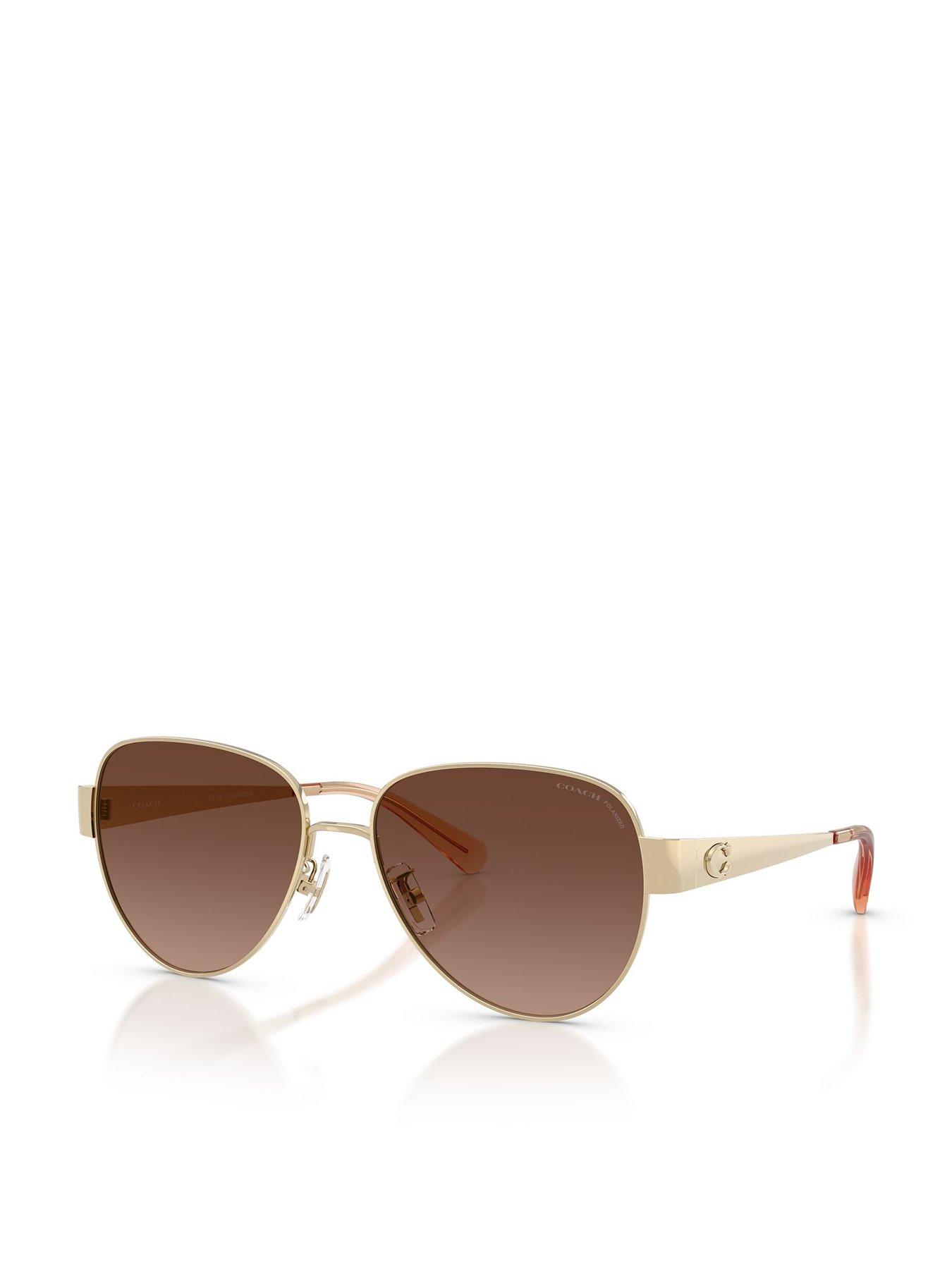 COACH Gold Aviator Sunglasses
