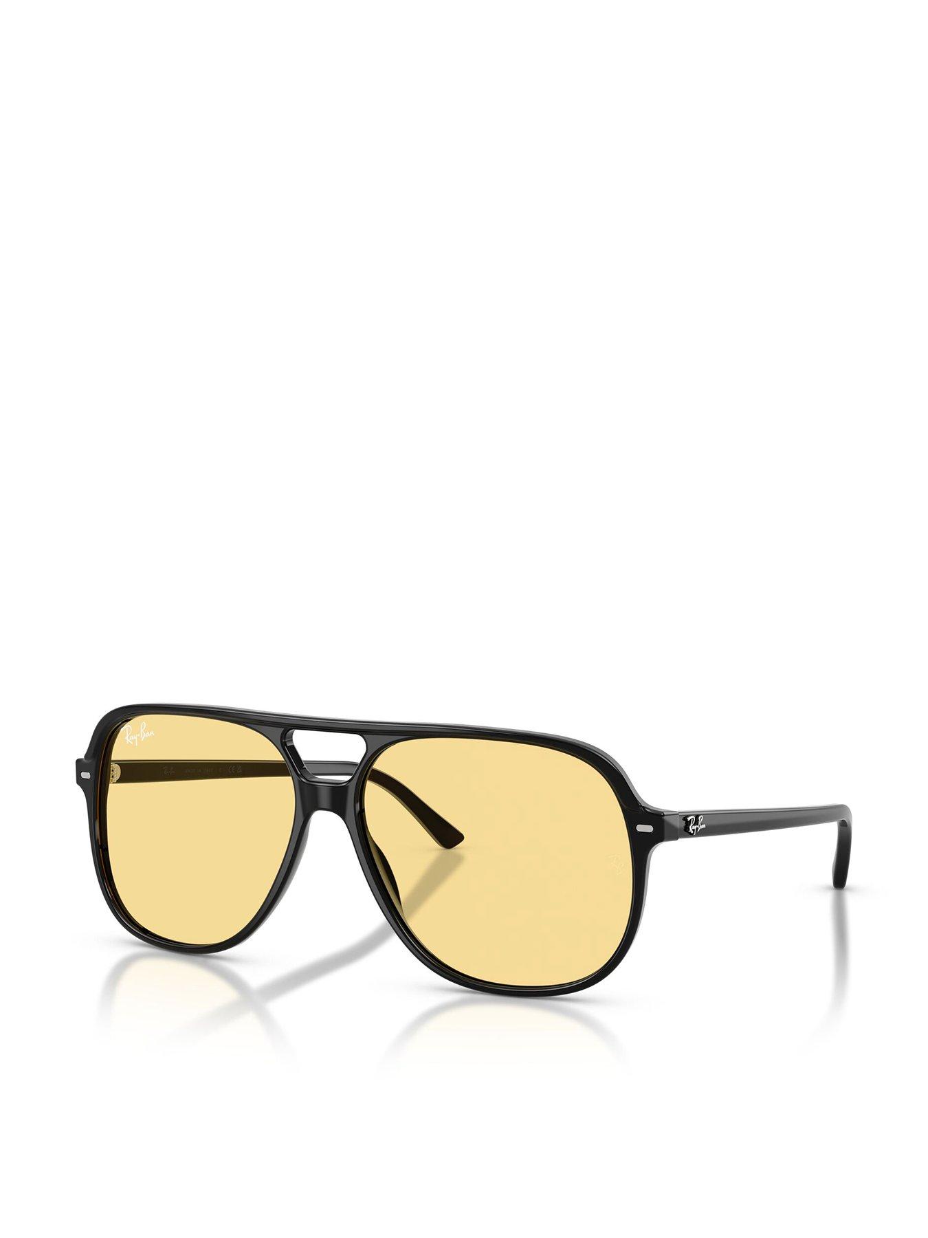 Ray-Ban Oversized Aviator Sunglasses- Black Frame With Orange Lens