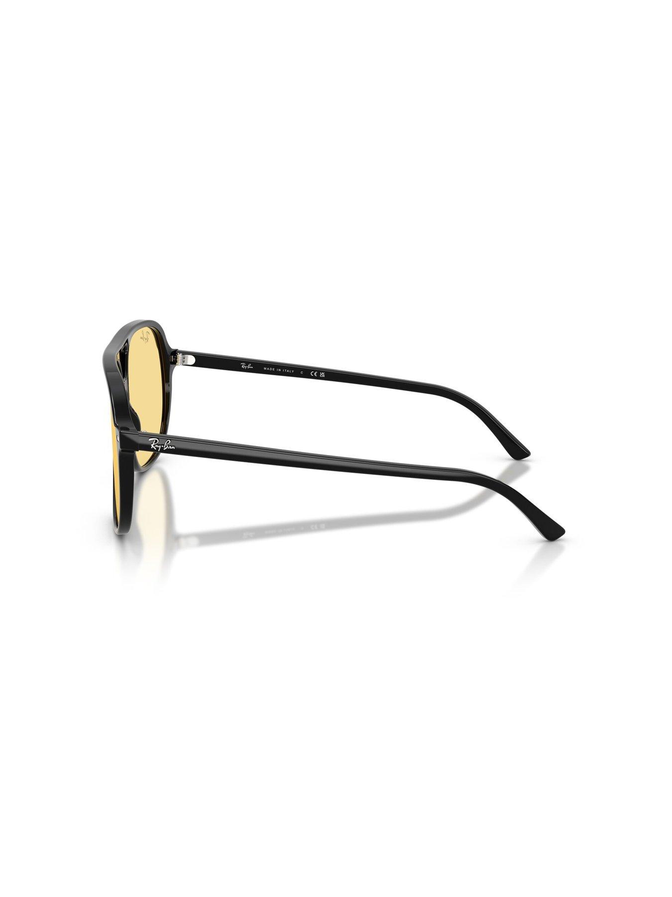 Image 2 of 5 of Ray-Ban Oversized Aviator Sunglasses- Black Frame With Orange Lens