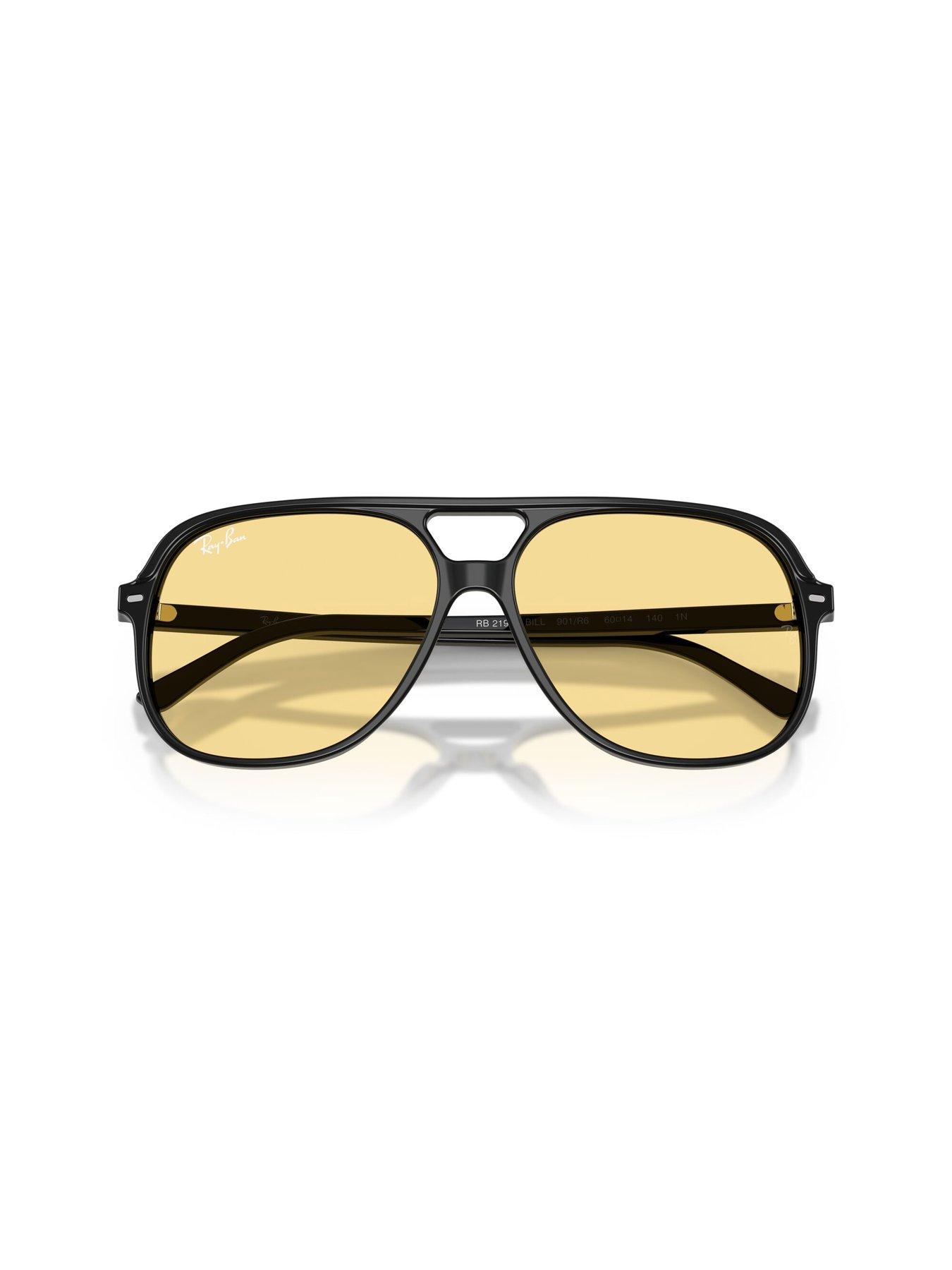 Image 4 of 5 of Ray-Ban Oversized Aviator Sunglasses- Black Frame With Orange Lens