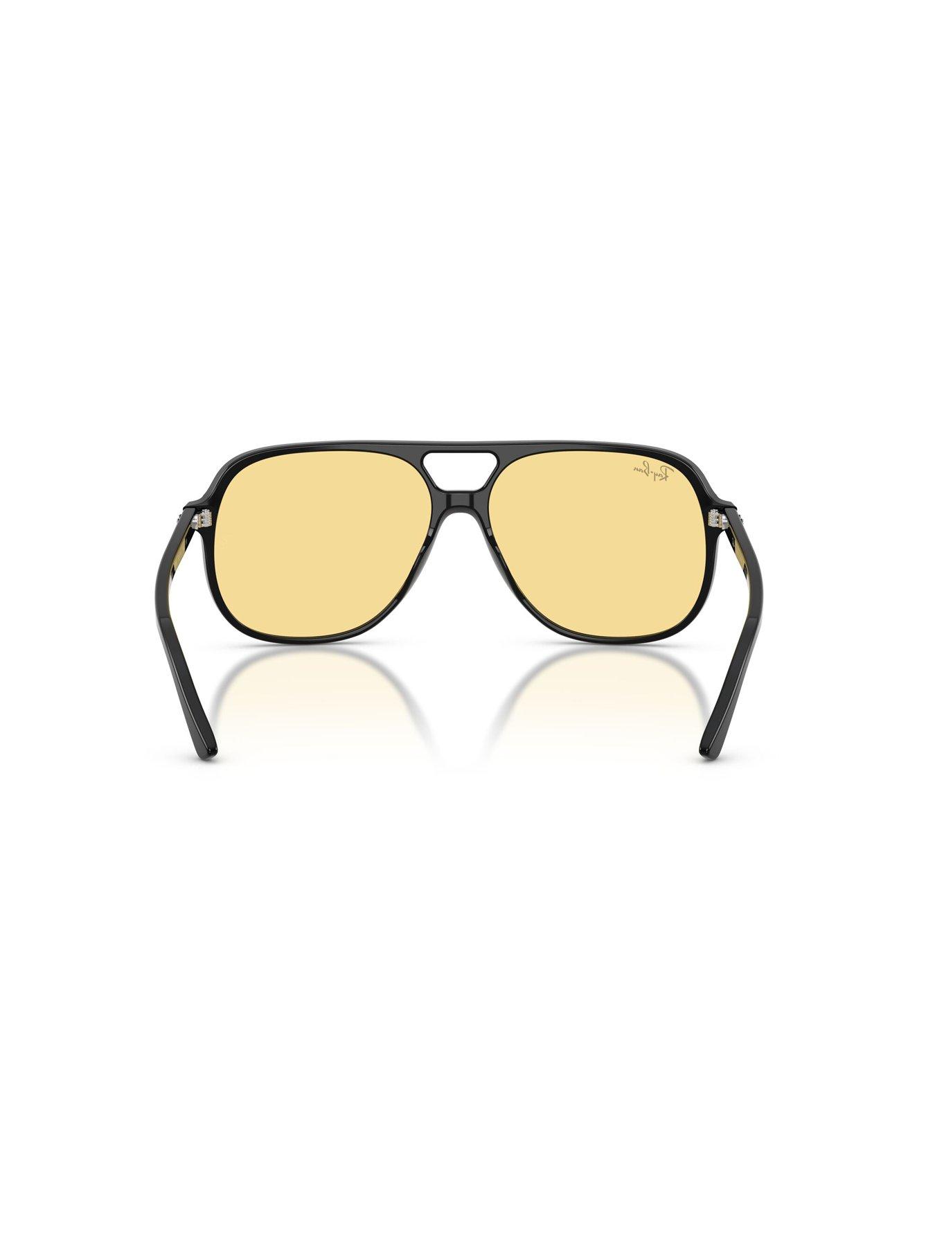 Image 5 of 5 of Ray-Ban Oversized Aviator Sunglasses- Black Frame With Orange Lens
