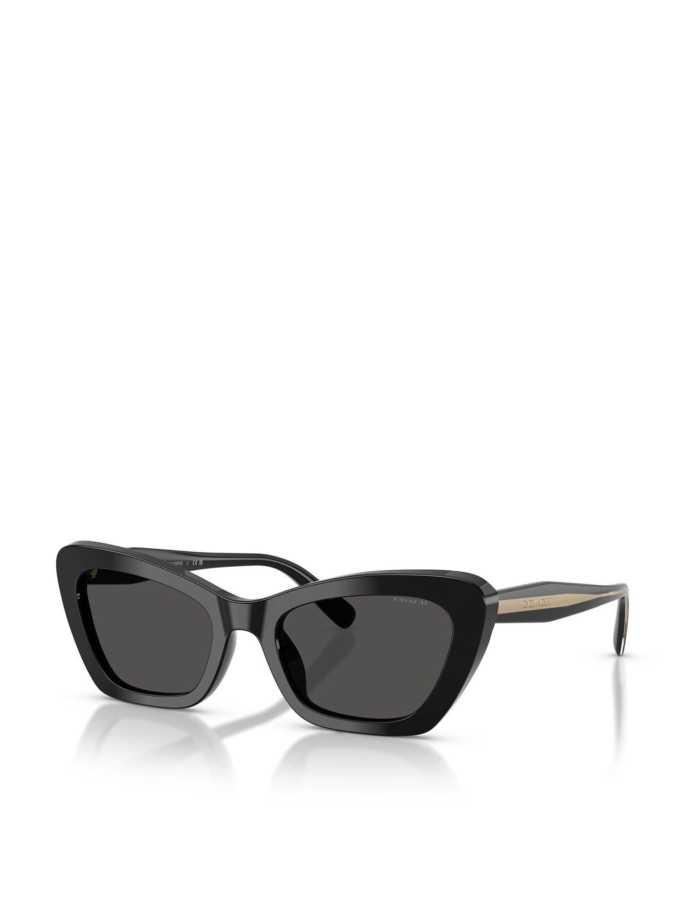 Image 1 of 5 of COACH Black Cat Eye Sunglasses
