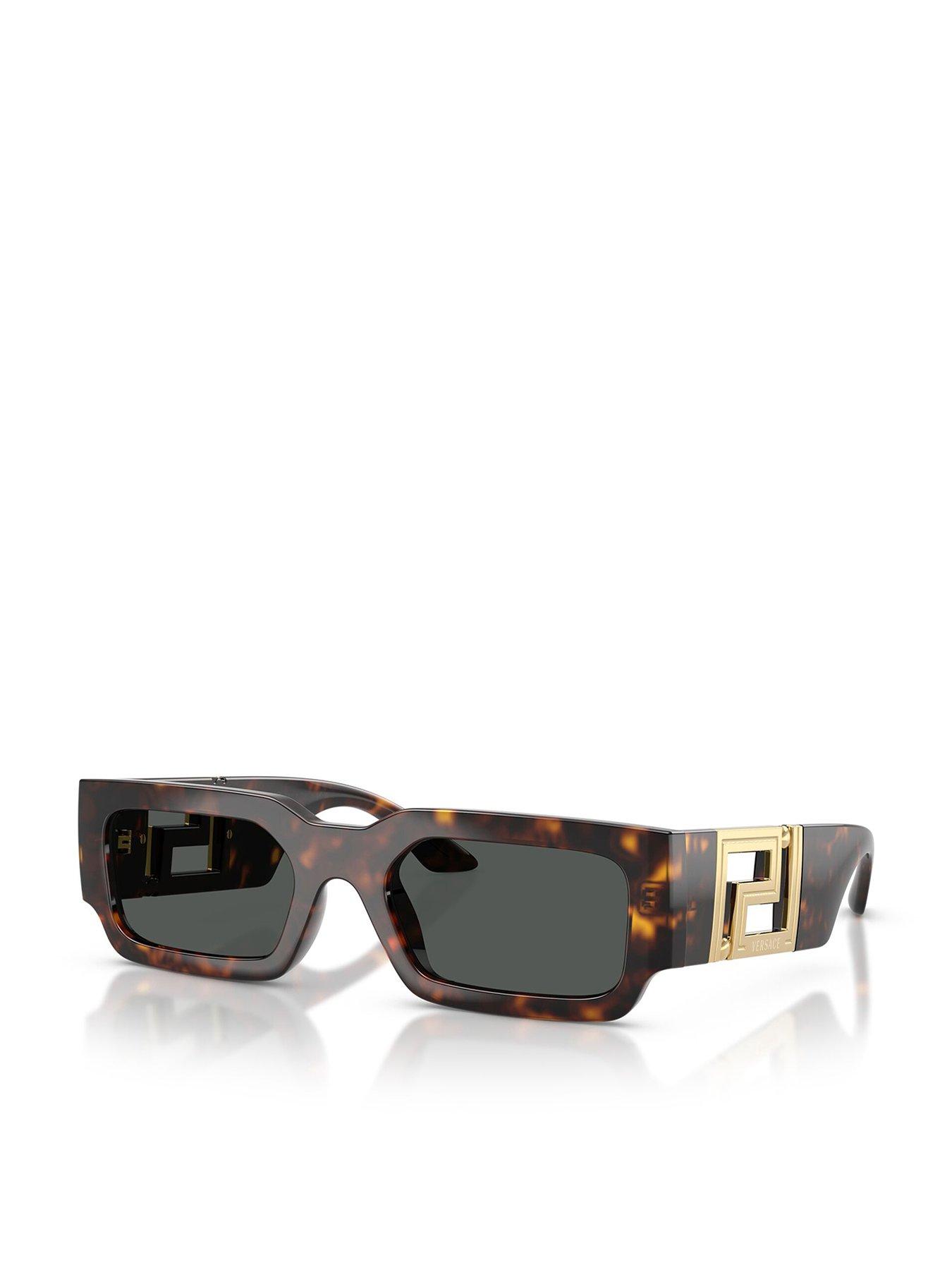 VERSACE Thick Frame Versace Sunglasses- Dark Havana