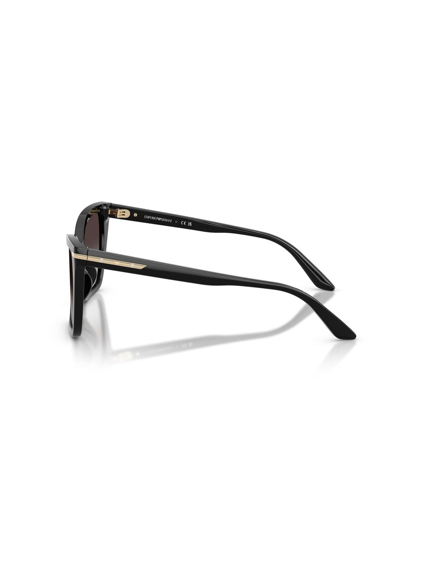 Image 2 of 5 of Emporio Armani Classic Square Sunglasses- Black