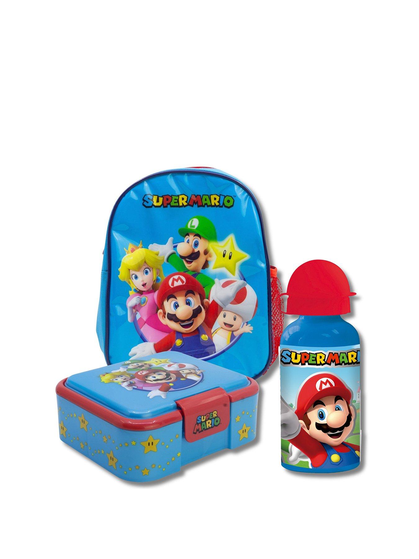 Super Mario STOR INSULATED BAG WITH STRAPS AND ALUMINIUM BOTTLE 400ML AND MULTI COMPARTMENT LUNCH BOX
