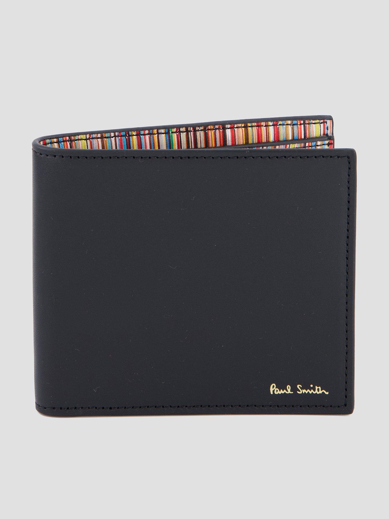 PS PAUL SMITH Leather Signature Stripe Interior Billfold Wallet, Black, Men
