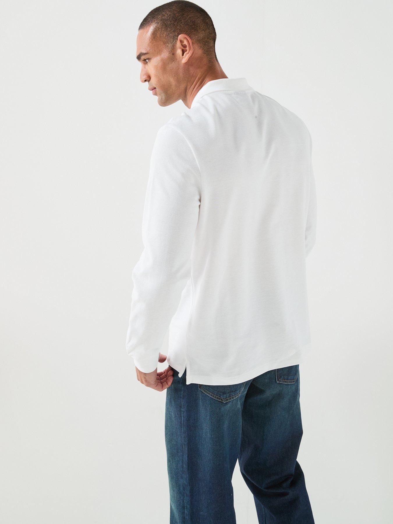 Image 2 of 6 of PS PAUL SMITH Regular Fit Long Sleeve Zebra Polo Shirt - White