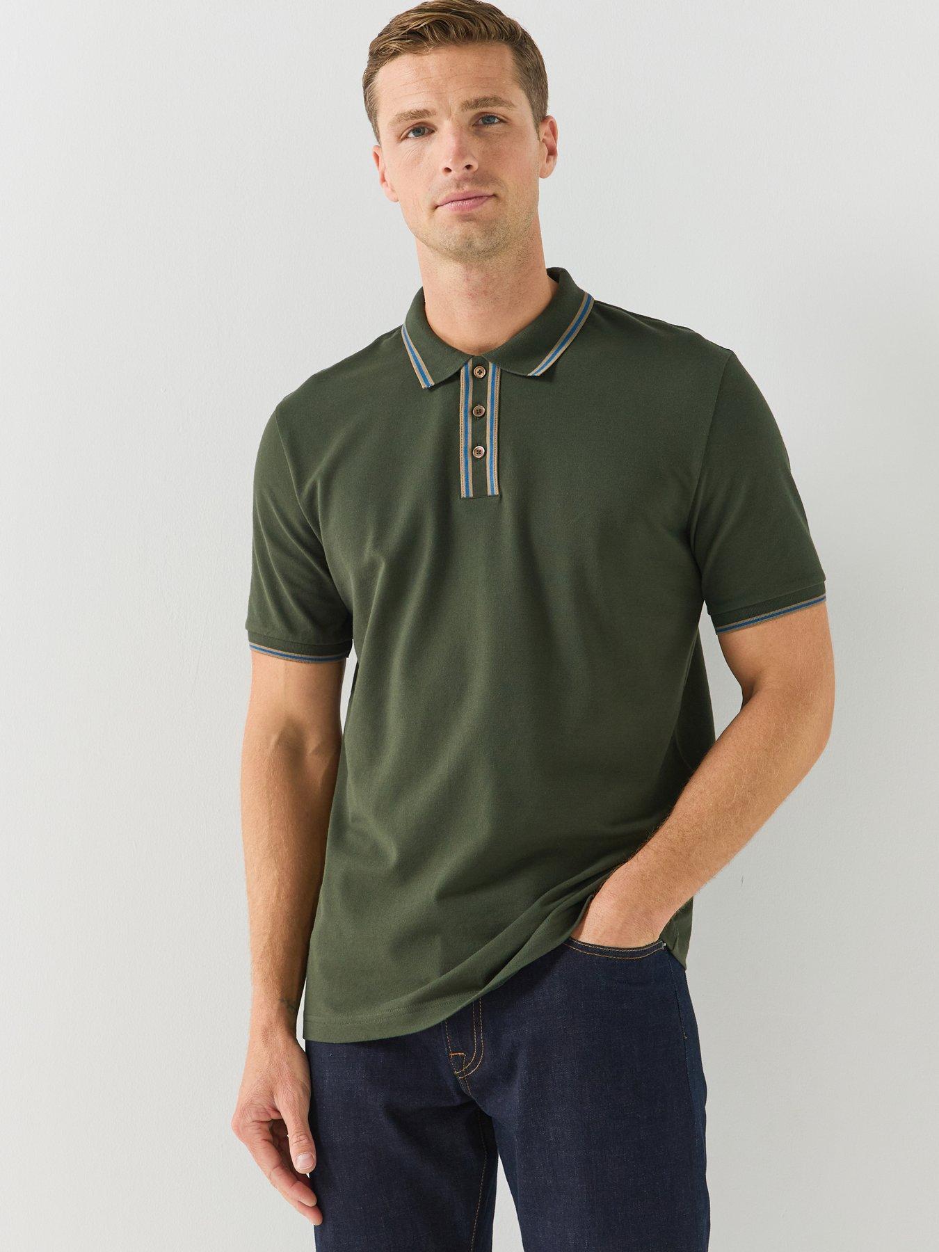PS PAUL SMITH Mens Regular Fit Tipped Polo Shirt, Green, Size Xl, Men