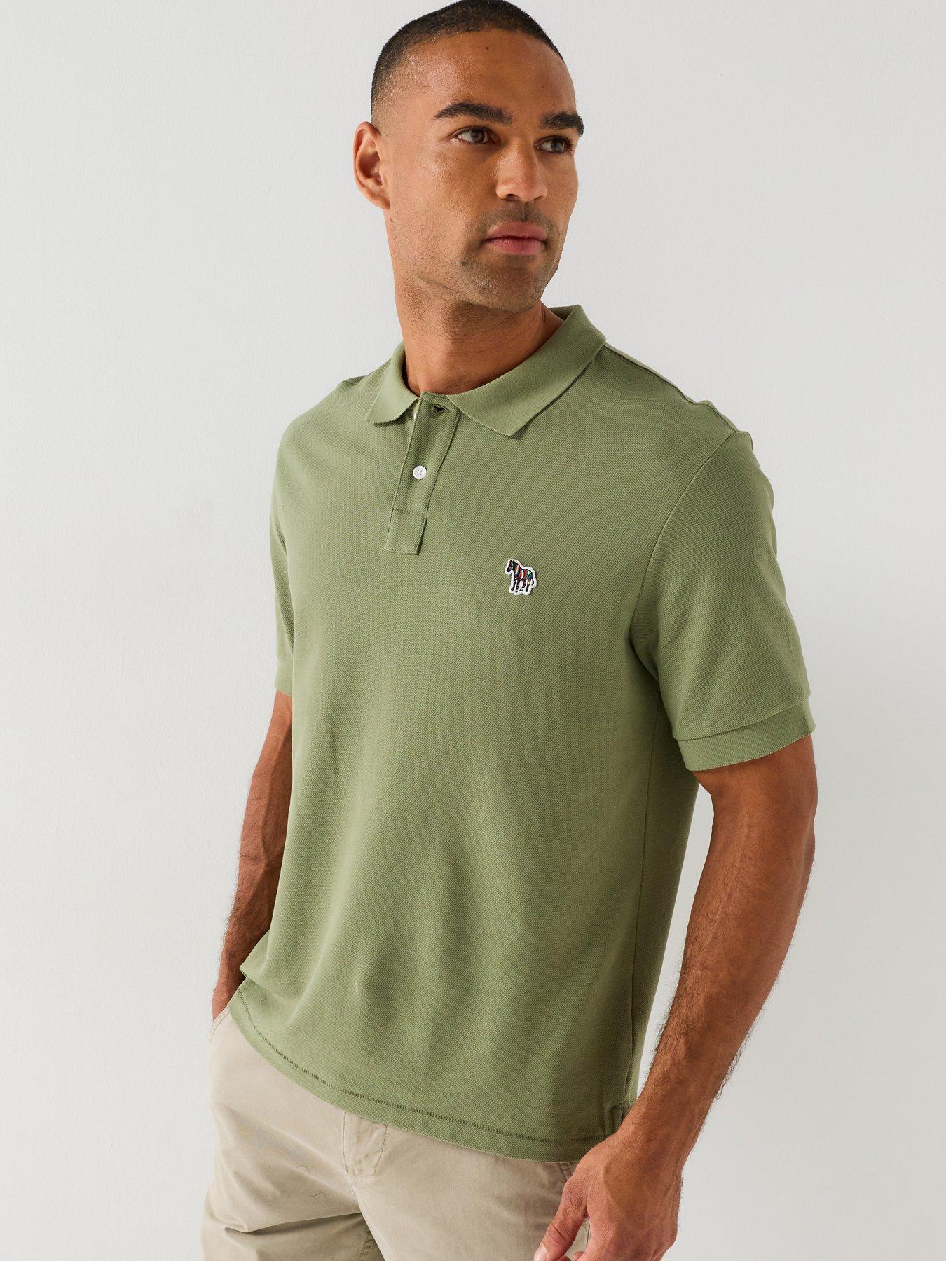 PS PAUL SMITH Regular Fit Zebra Polo Shirt, Green, Size M, Men