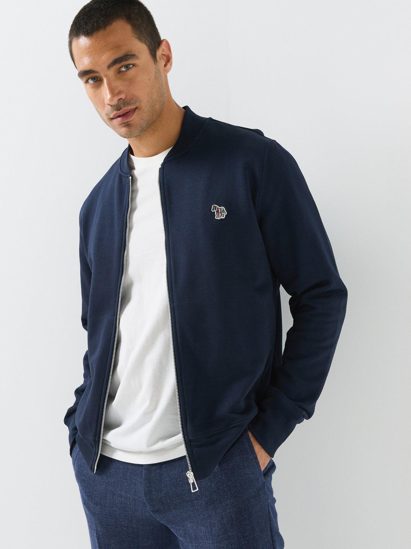 Image 1 of 6 of PS PAUL SMITH Regular Fit Zip Bomber Jacket - Blue