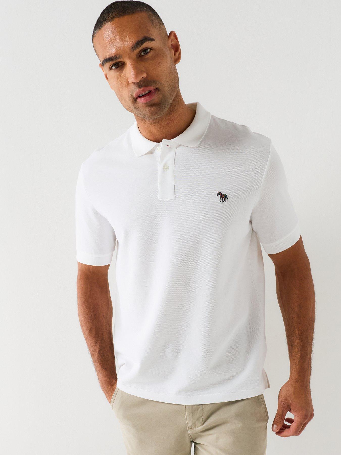 PS PAUL SMITH Regular Fit Zebra Polo Shirt, White, Size S, Men