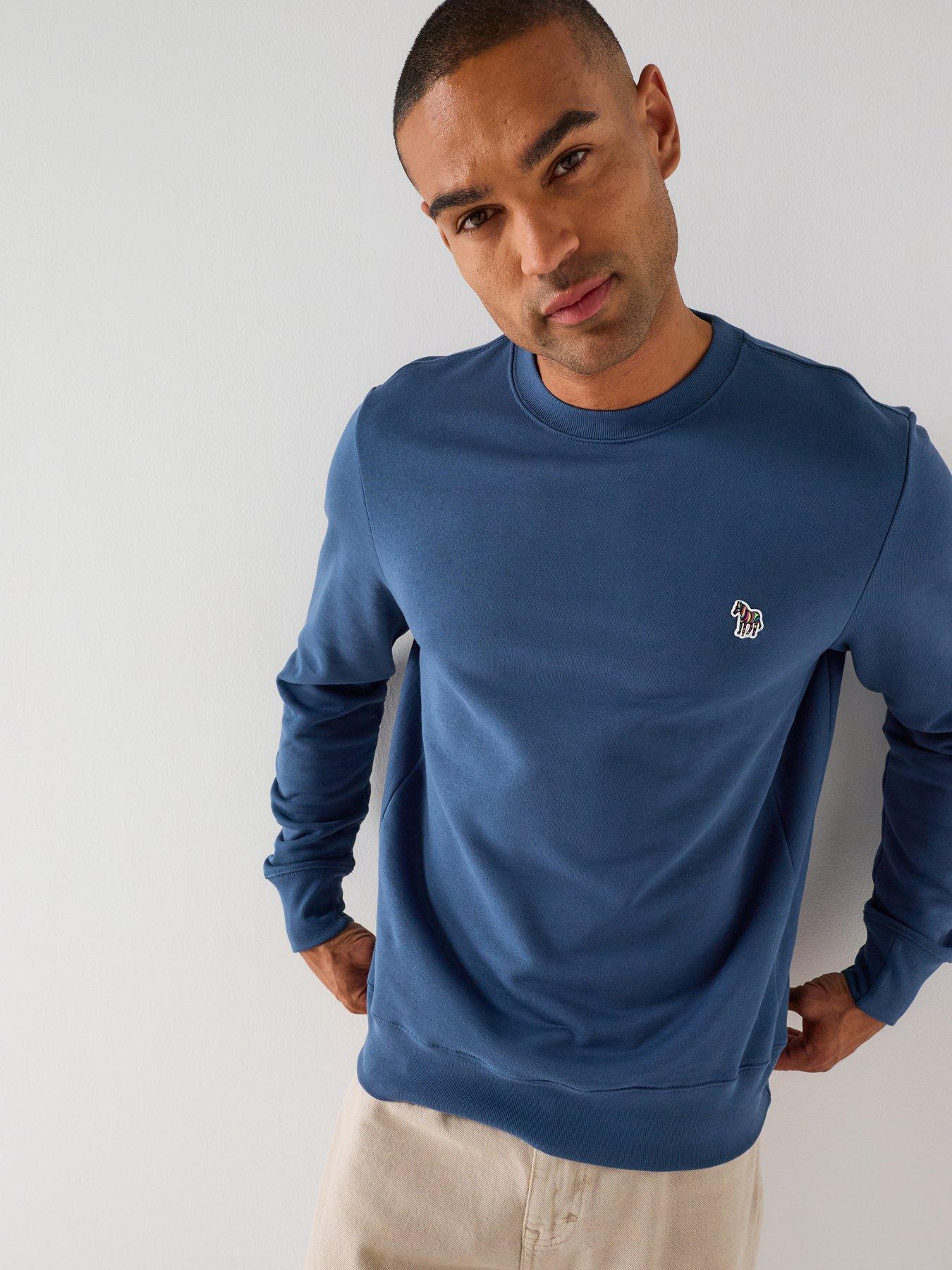 PS PAUL SMITH Regular Fit Zebra Sweatshirt, Blue, Size S, Men