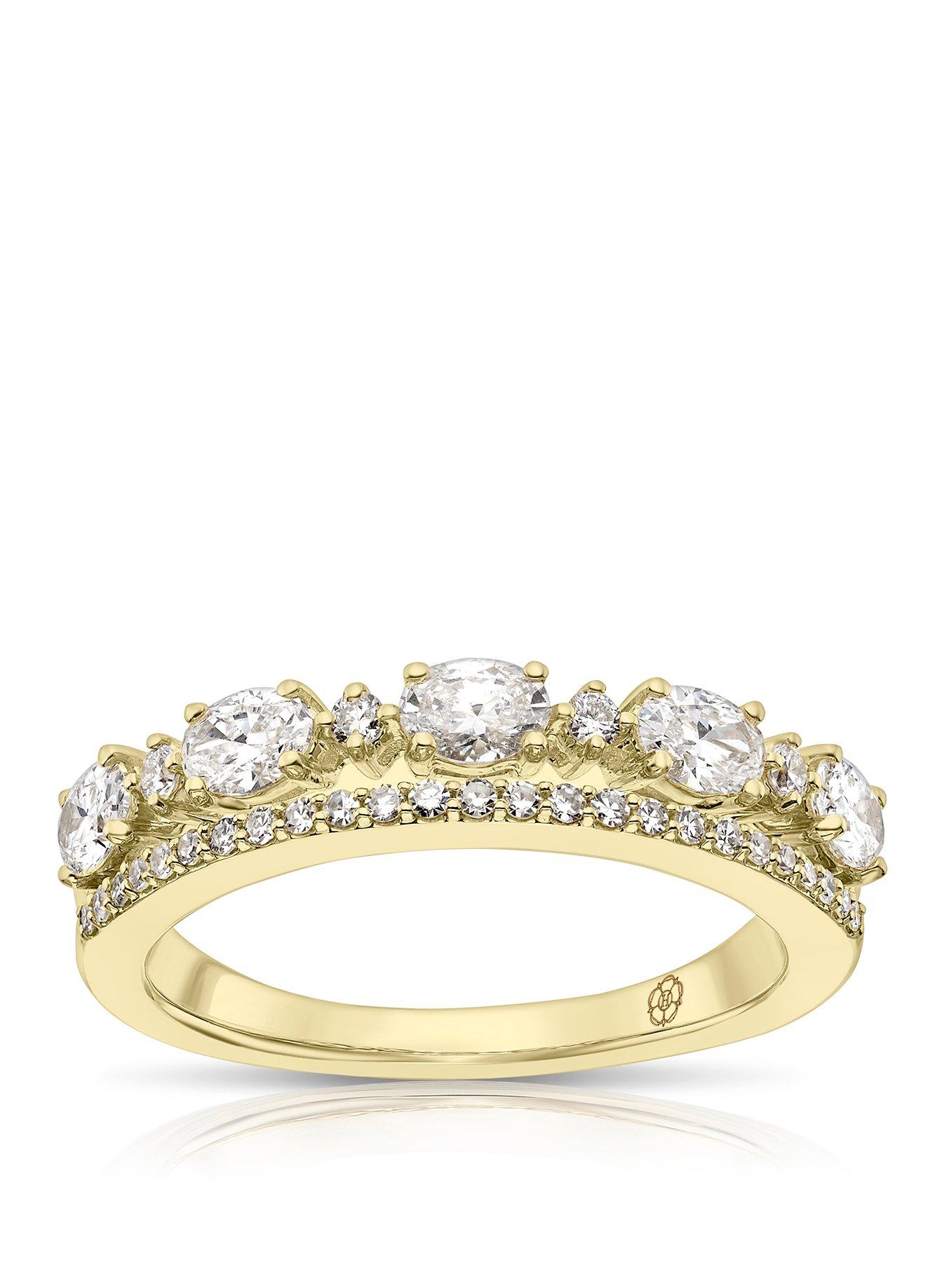 Harriet 14ct Yellow Gold Oval  &  Round Cut Double Row Eternity 0.75ct Lab Grown Diamond Ring