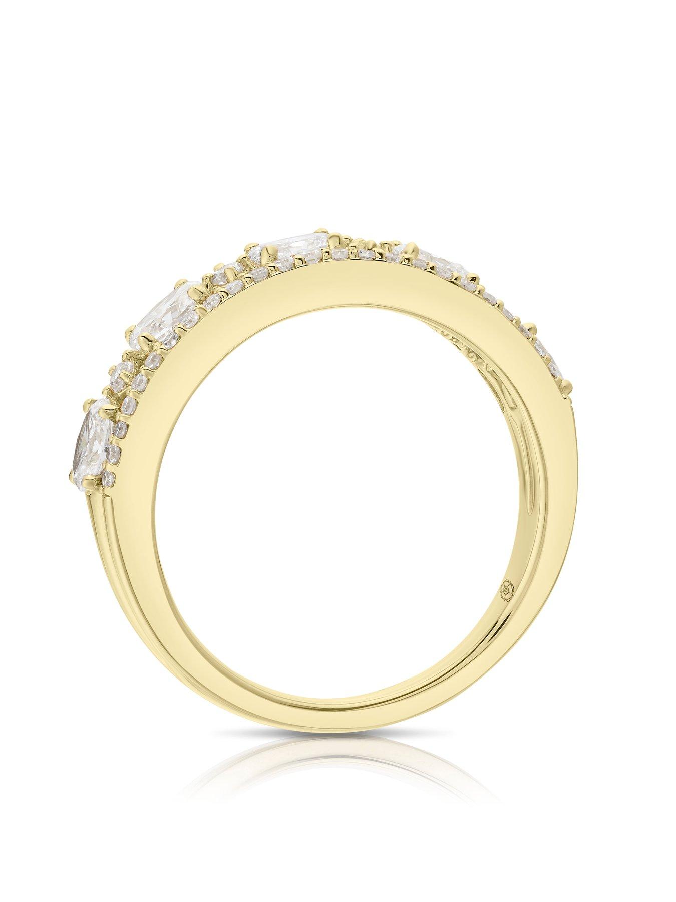 Image 3 of 7 of Harriet 14Ct Yellow Oval &amp; Round Cut Double Row Eternity Lab Grown Diamond Ring