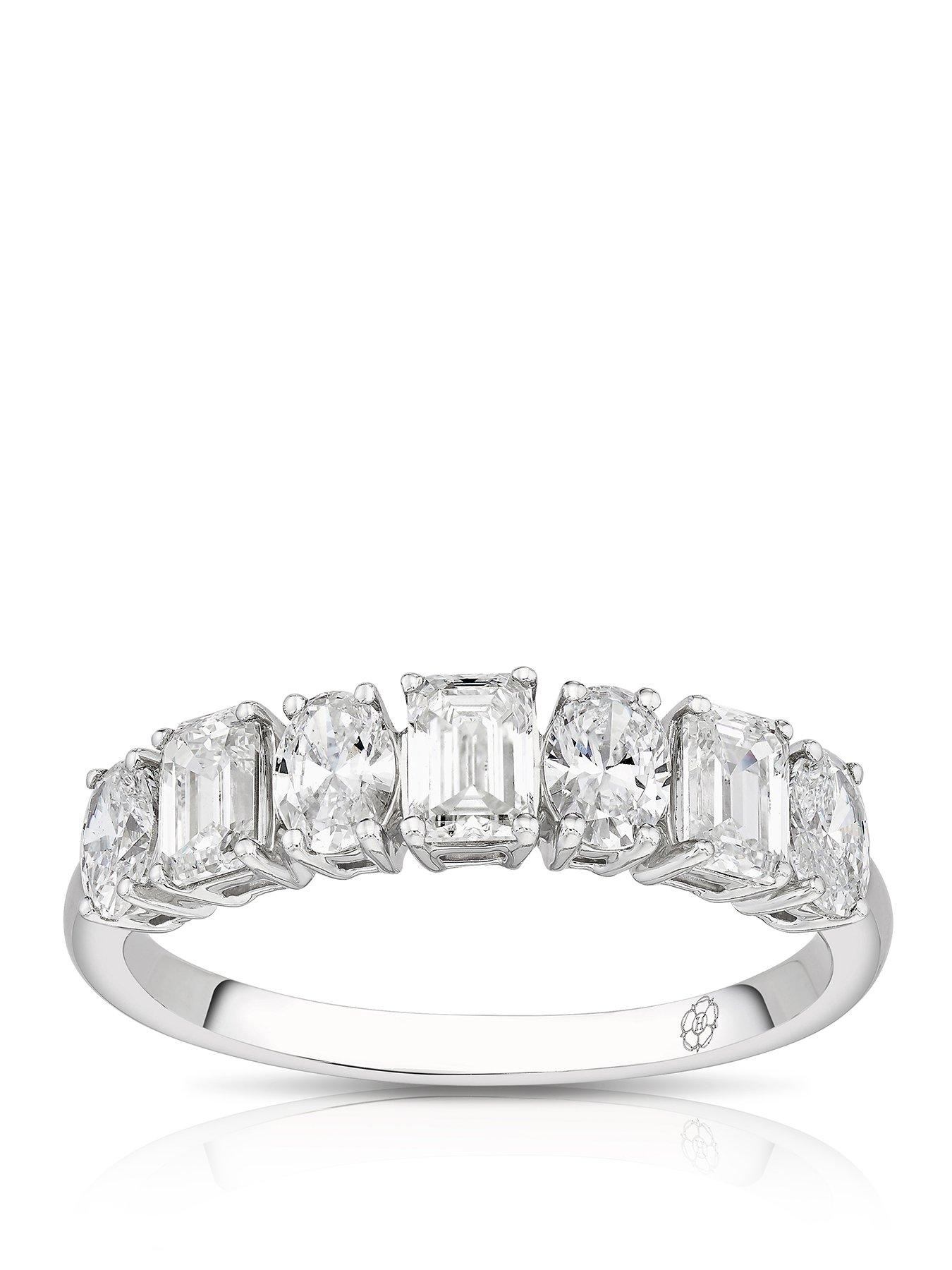 Harriet Harriet 14ct White Gold Oval & Radiant Cut Eternity 1.30ct Lab Grown Diamond Ring