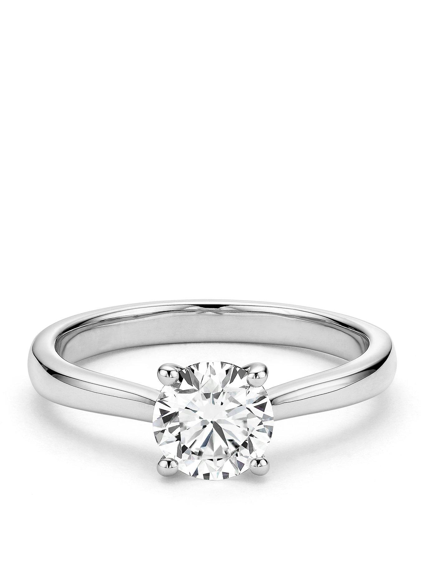 Harriet Sterling 1Ct Lab-Grown Diamond Solitaire Ring - Silver