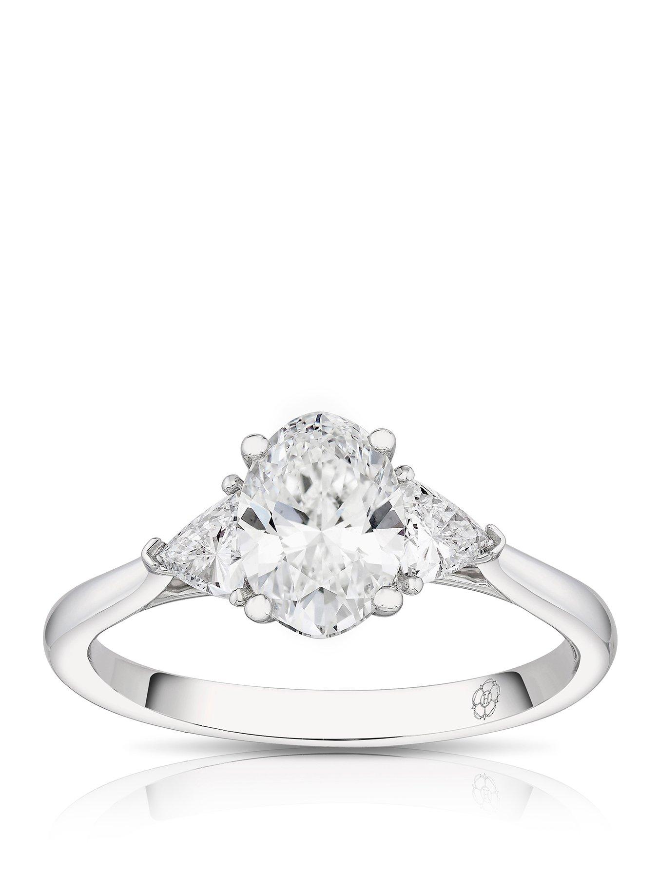 Harriet Platinum Oval Trilogy 1.25ct Lab Grown Diamond Ring