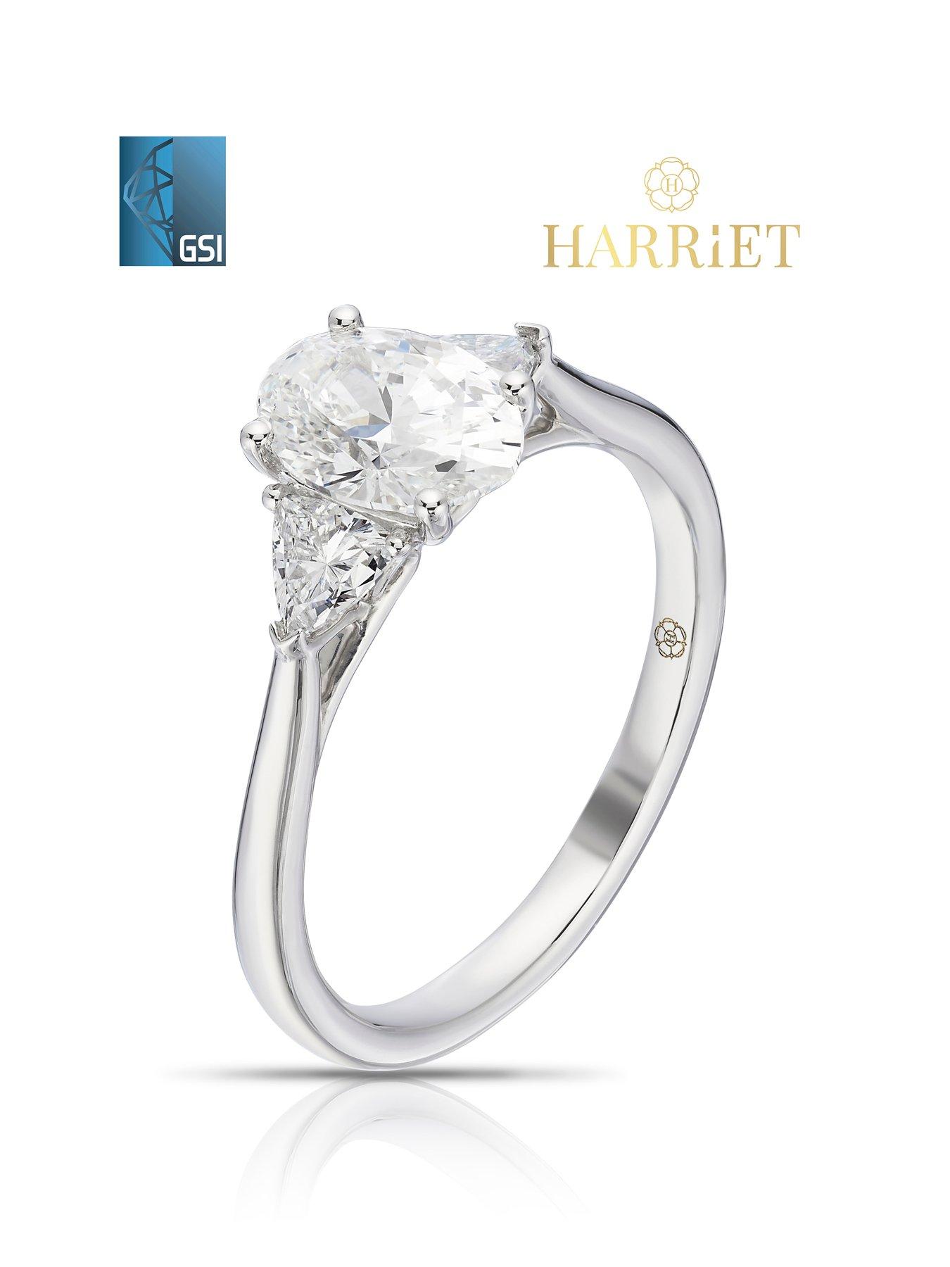 Image 2 of 6 of Harriet 14Ct Gold Diamond Ring. Pear Trilogy Stone Set Shoulders 1.40Ct Lab Grown Diamond Ring