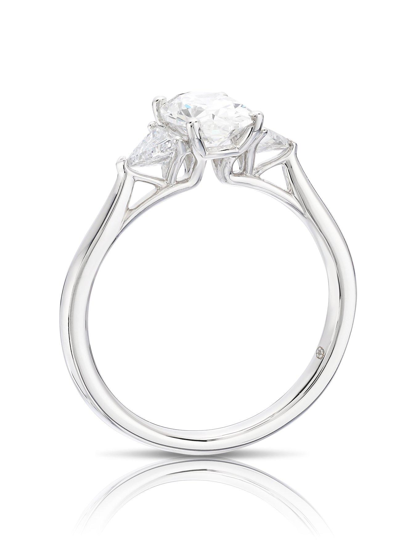 Image 3 of 6 of Harriet 14Ct Gold Diamond Ring. Pear Trilogy Stone Set Shoulders 1.40Ct Lab Grown Diamond Ring