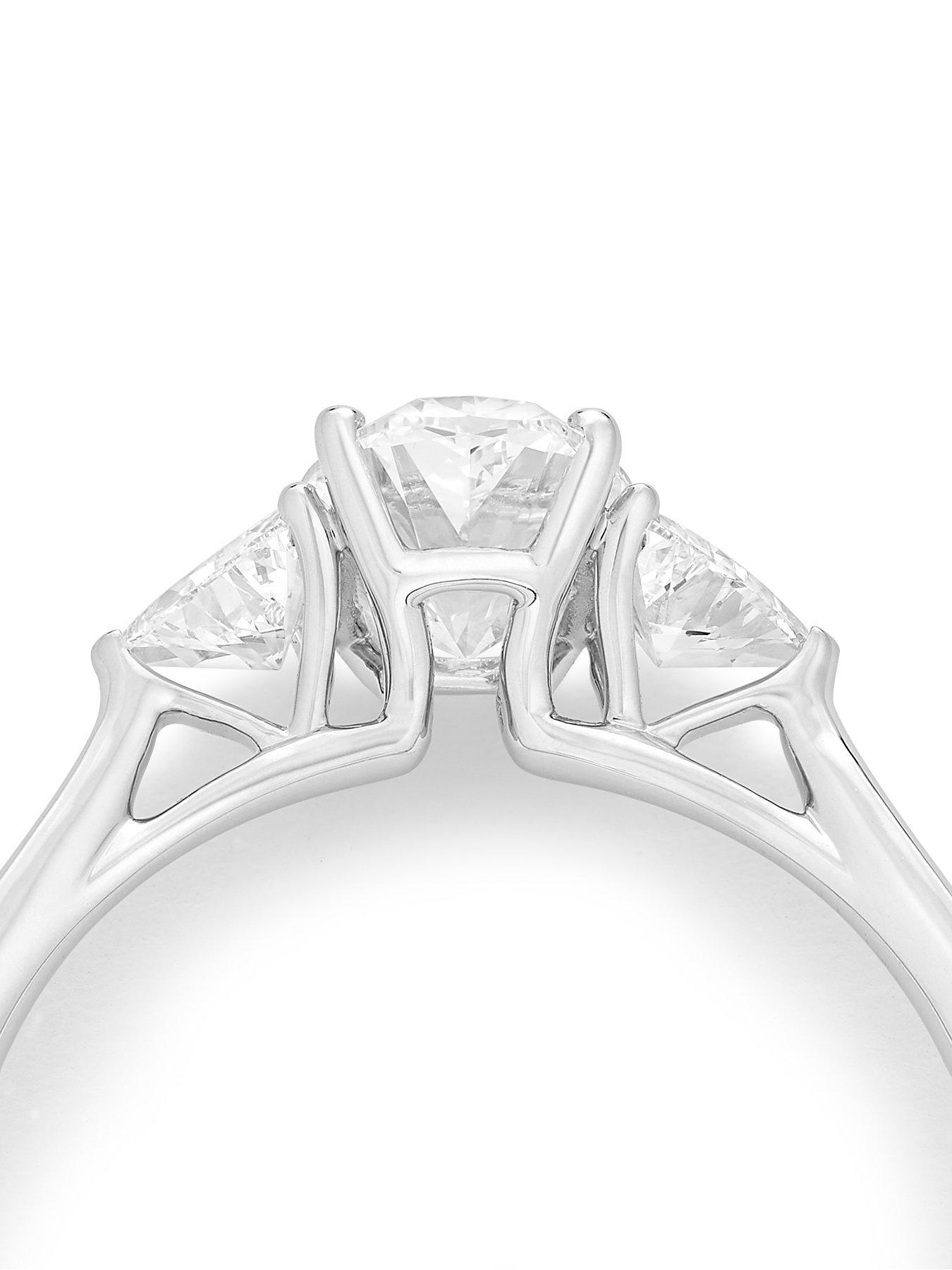 Image 4 of 6 of Harriet 14Ct Gold Diamond Ring. Pear Trilogy Stone Set Shoulders 1.40Ct Lab Grown Diamond Ring