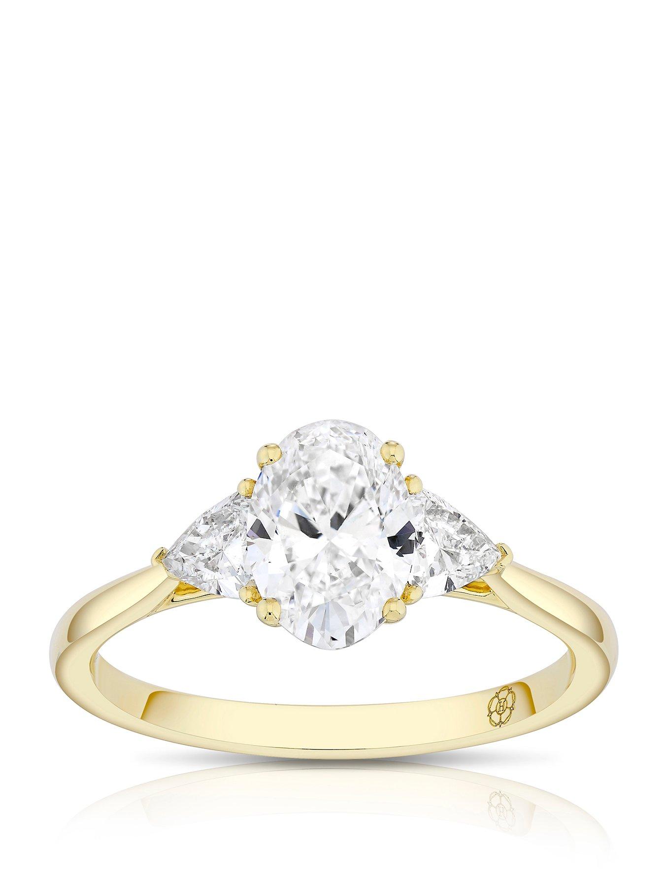 Harriet 14Ct Oval Trilogy 1.25Ct Lab Grown Diamond Ring - Gold