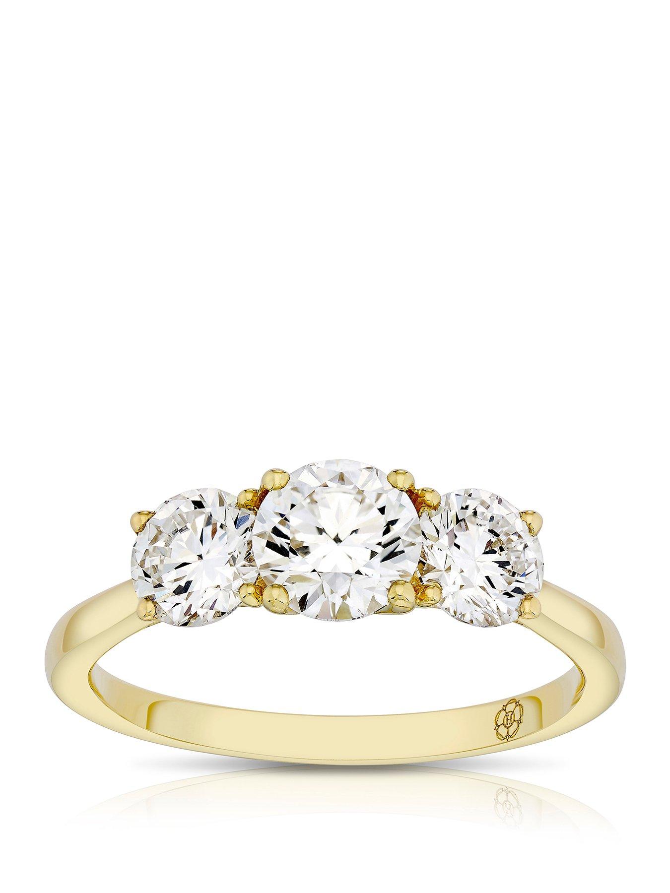 Harriet Harriet 14ct Yellow Gold Round Trilogy 1.50ct Lab Grown Diamond Ring