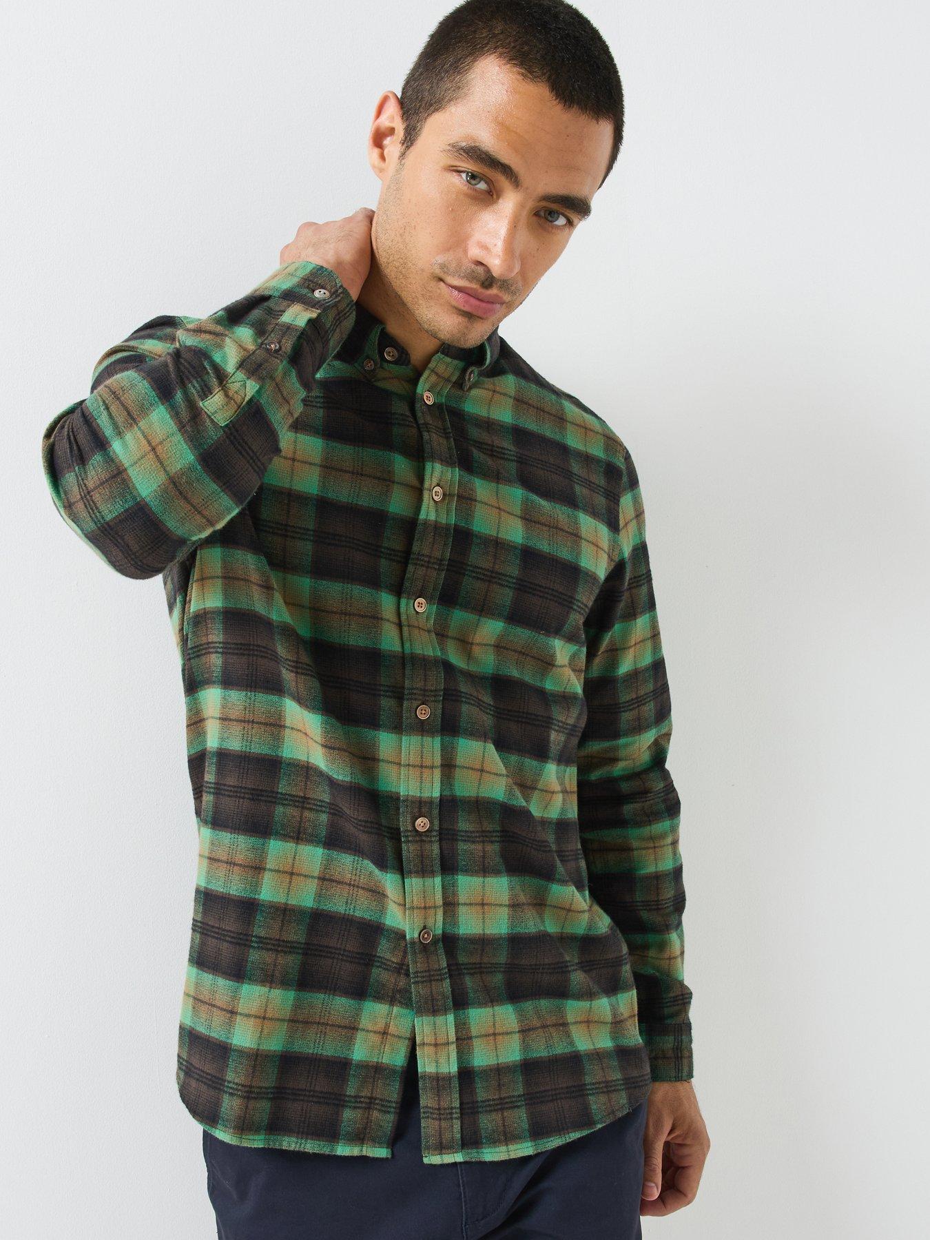PS PAUL SMITH Long Sleeve Regular Fit Check Shirt, Green, Size S, Men