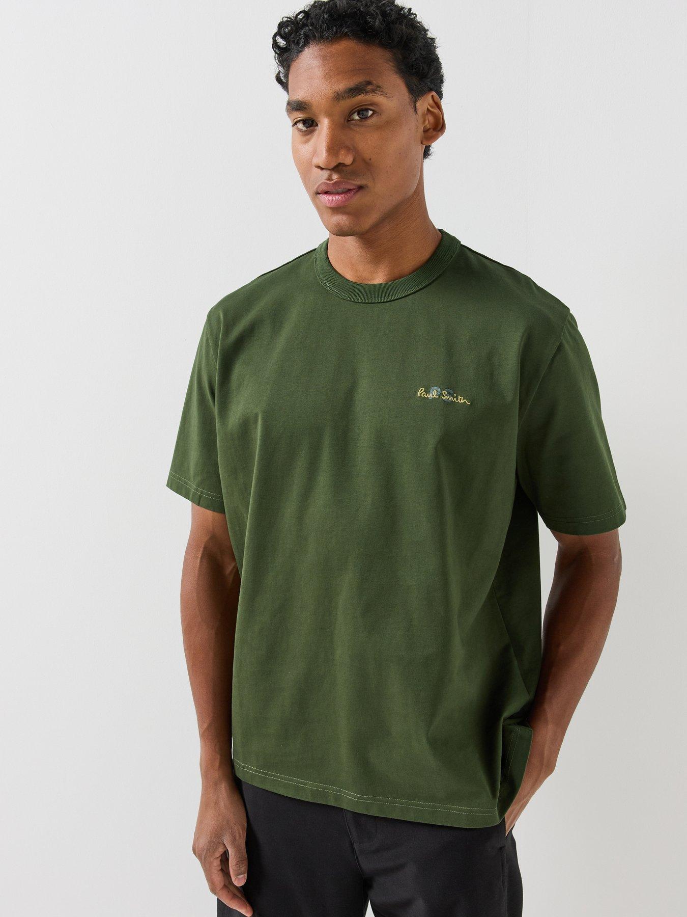 Image 1 of 4 of PS PAUL SMITH PS PAUL SMITH Mens Oversized Fit Logo T-Shirt - Green