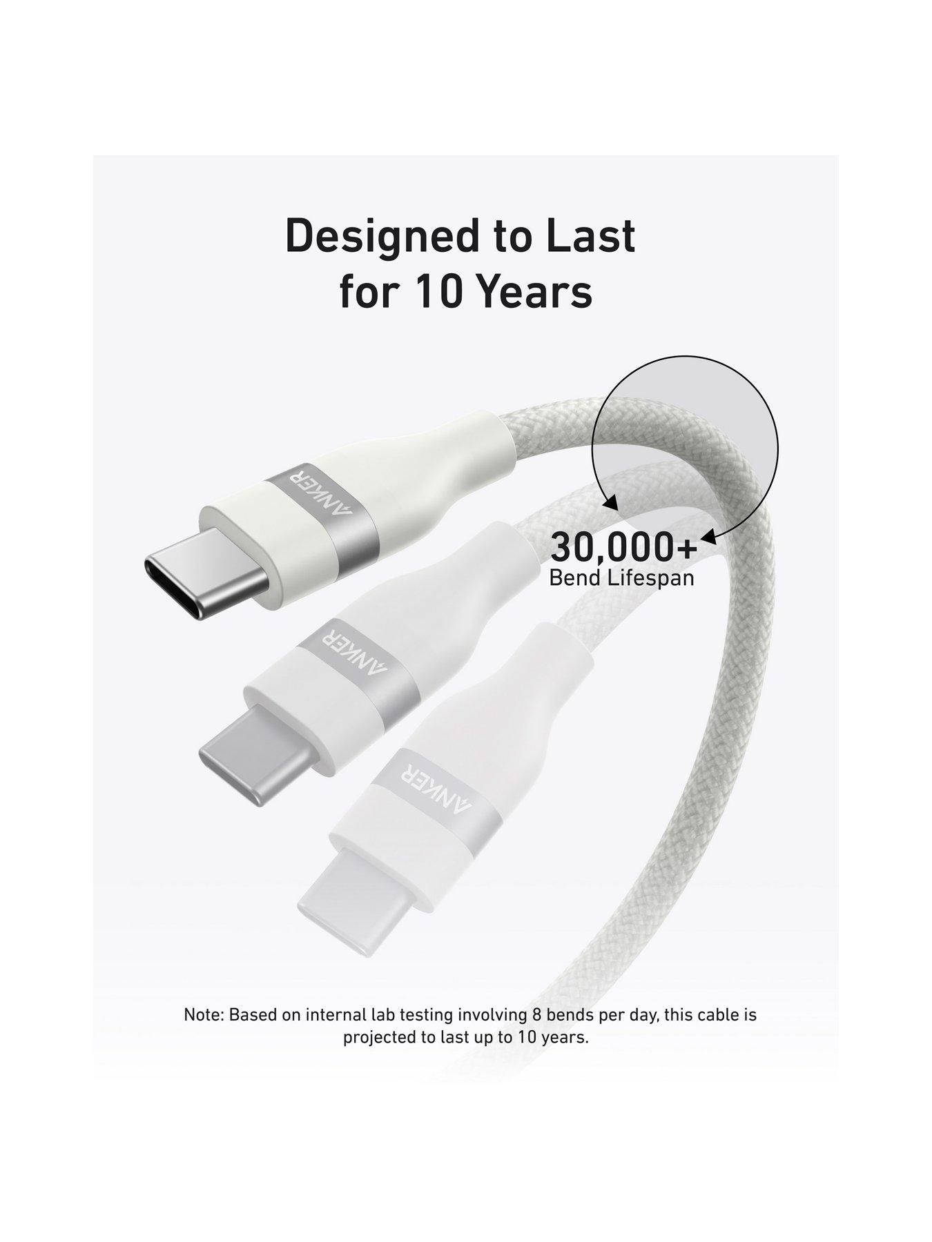Image 5 of 7 of Anker USB-C to USB-C Braided Cable 1.8M, Super Fast 240W, White