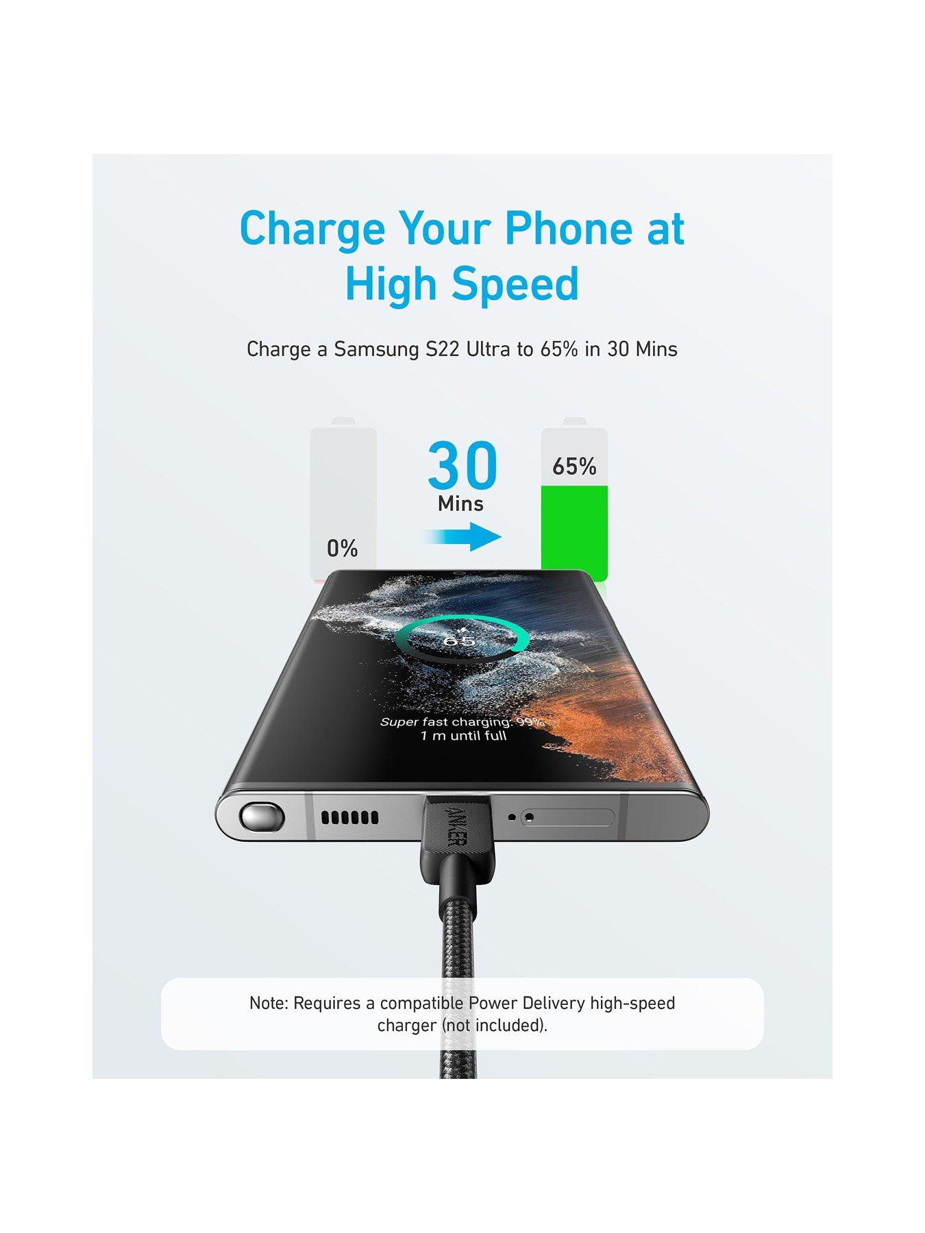Image 3 of 6 of Anker USB-C to USB-C Braided Charging Cable, 1.8M, Black