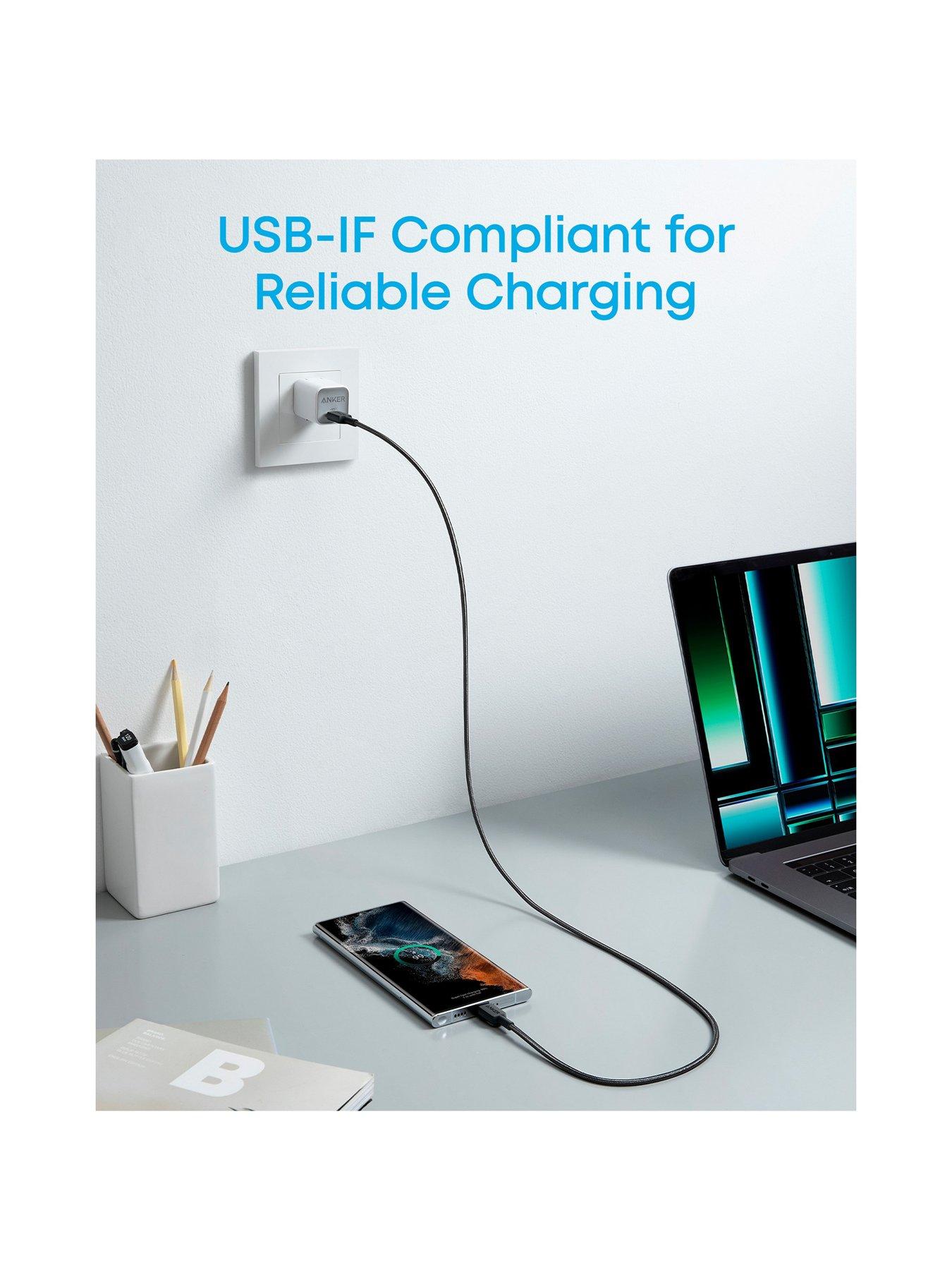 Image 5 of 7 of Anker Braided USB-C to USB-C Cable 0.9 m, White