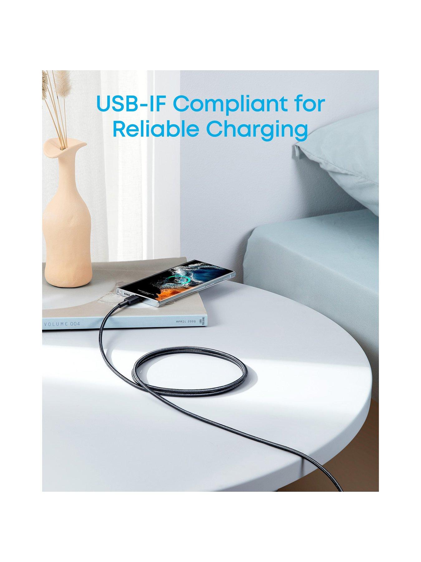 Image 6 of 7 of Anker Braided USB-C to USB-C Cable 0.9 m, White