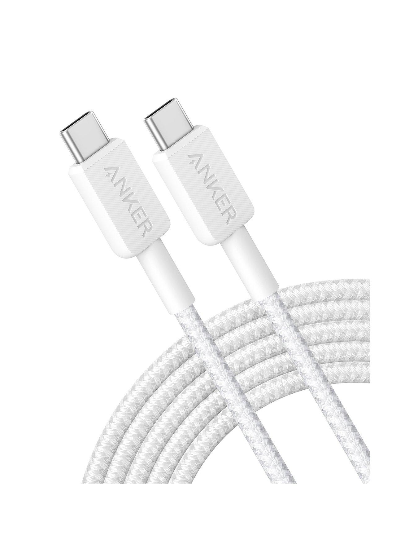Anker Braided 60W USB-C to USB-C Cable (10ft) White Iteration 1 Special