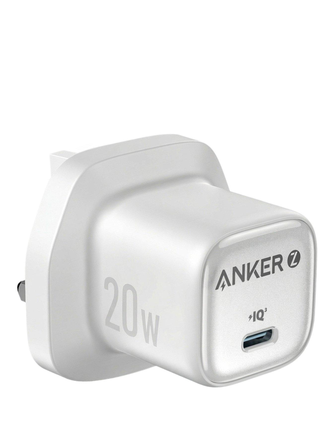 Anker USB-C Charger, 20W Fast Charging, White
