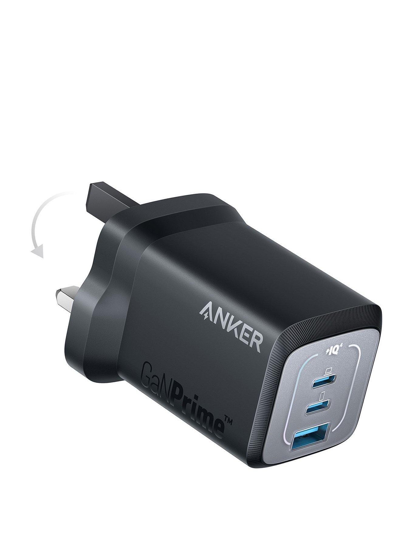 Anker Prime, USB-C 3-Port GaN Charger, 67W Fast Charging, Black