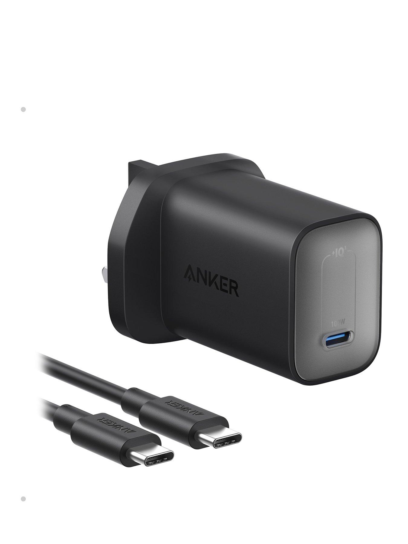 Image 1 of 7 of Anker Nano, USB-C GaN Charger, 100W Fast Charging, with USB-C Cable, Black